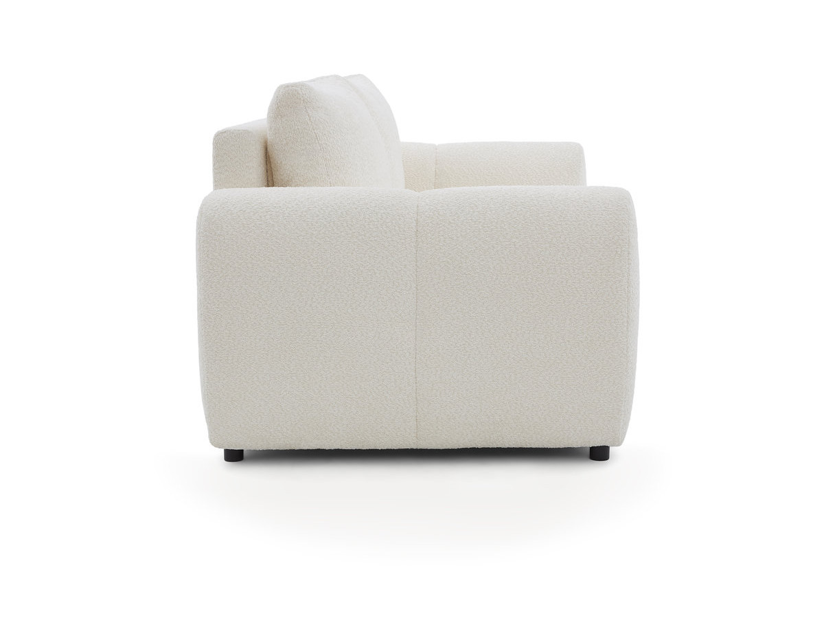 Bobochic Fuji Schlafsofa 3-Sitzer Bouclé-Stoff Weiß