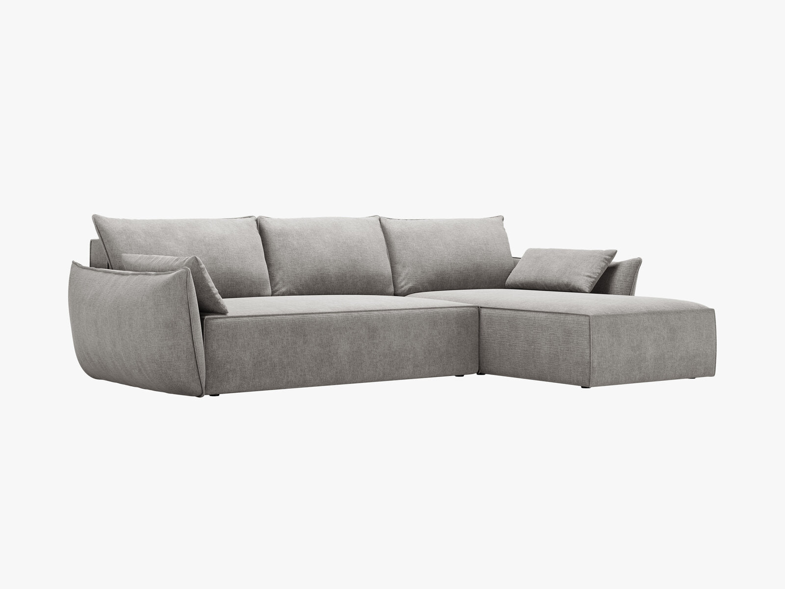 Micadoni Kaelle Ecksofa 4-Sitzer mit Schlaffunktion Links Chenille Over The Horizon Hellgrau