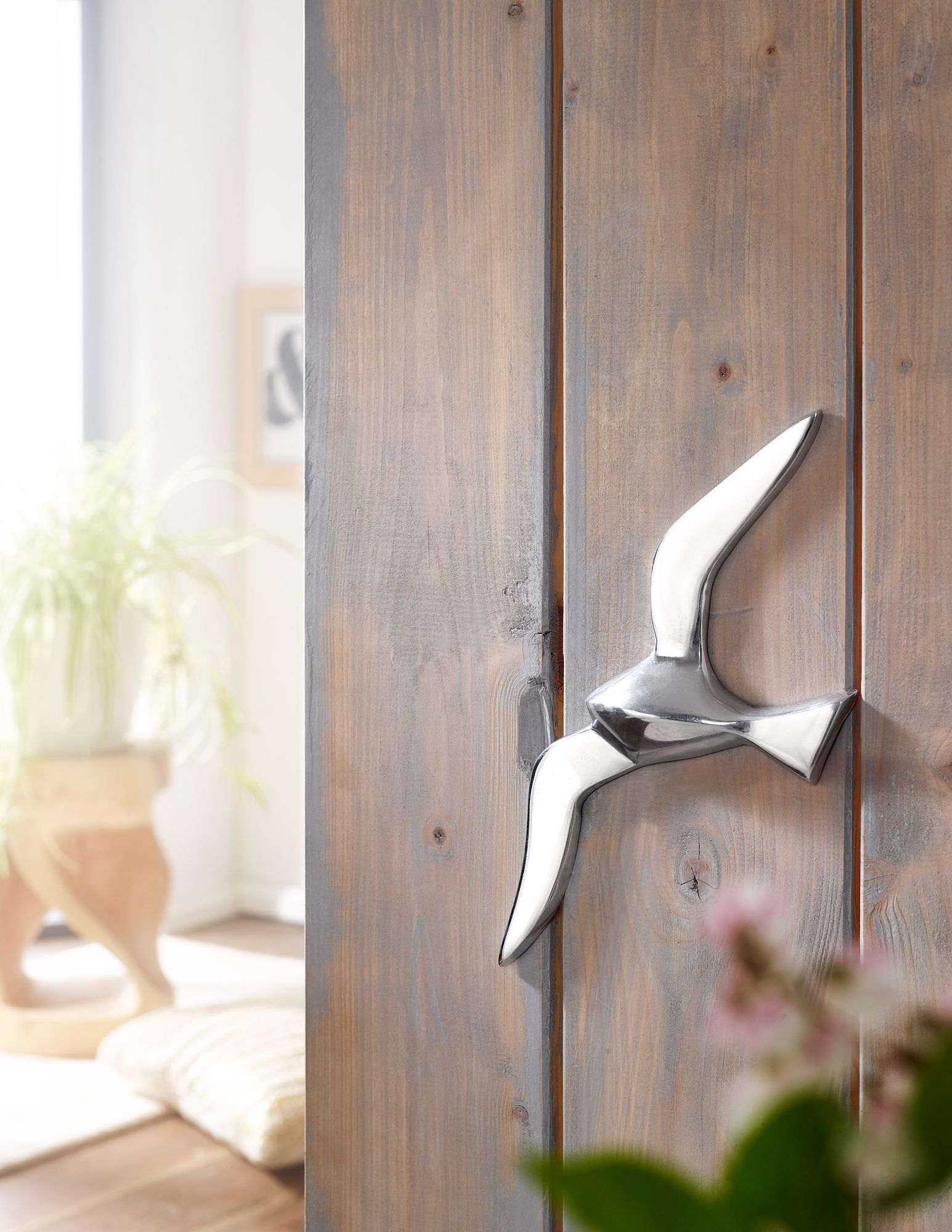 Wandobjekt Maloy Aluminium Silber