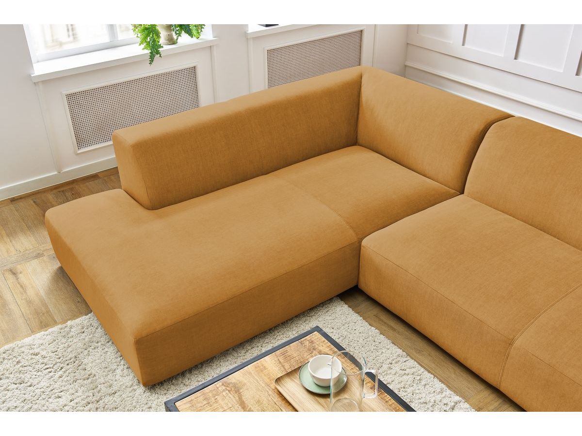 Bobochic Lavena Wohnlandschaft 359 × 220 cm Samt Gelb Ecke rechts