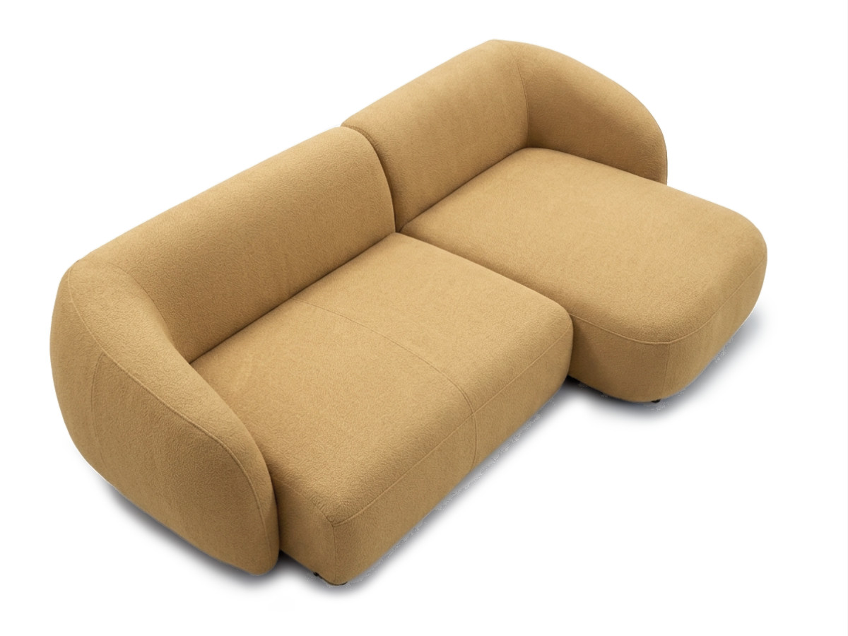 Bobochic Halo Ecksofa mit Schlaffunktion Stoff Gelb Ecke rechts
