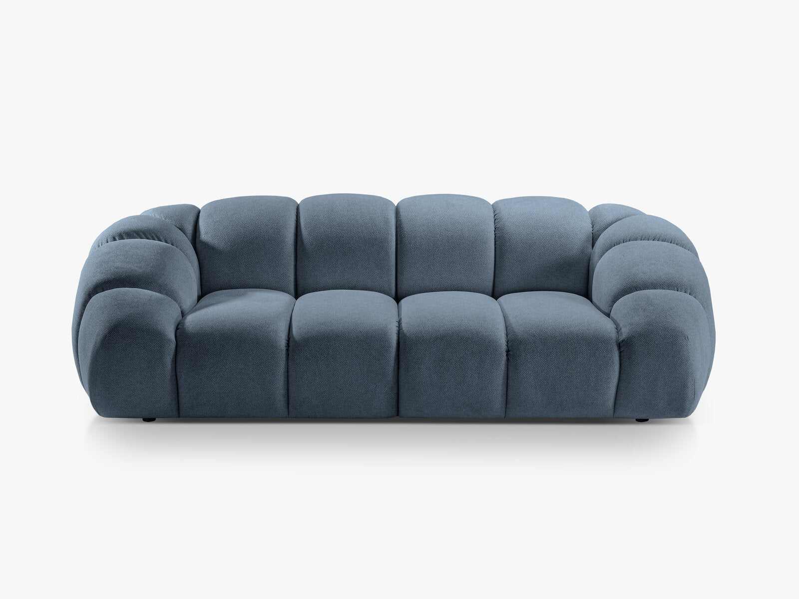 Micadoni Sofa Diana 3-Sitzer Strukturierter Samt Bubble Jeansblau