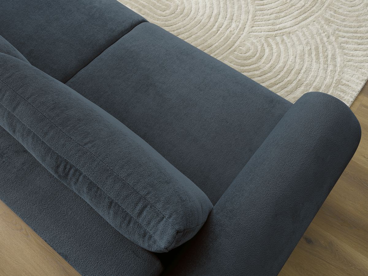 Bobochic Lucien Schlafsofa 3-Sitzer mit Bettkasten Stoff Dunkelblau