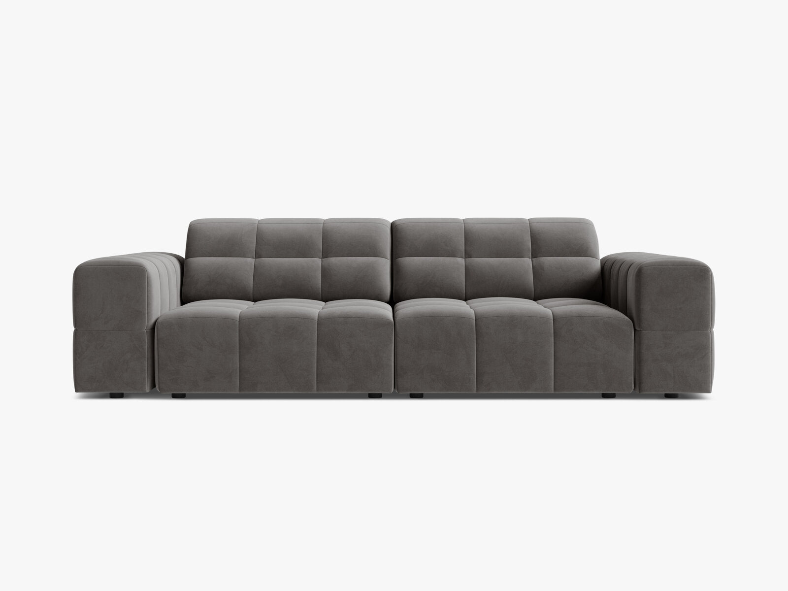Micadoni Sofa Jennifer 3-Sitzer Samt Bluvel Hellgrau