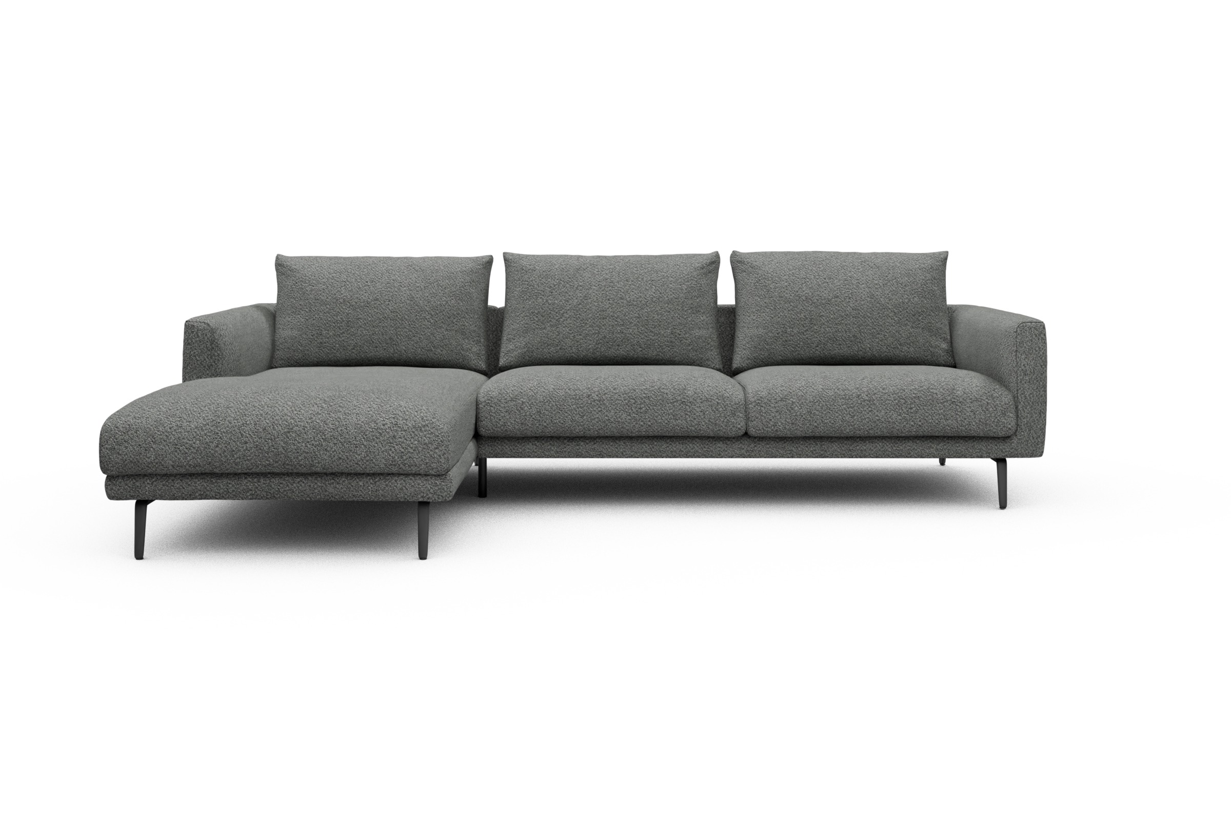 Skandi Home Ecksofa Karl Chaiselongue links mit 2,5-Sitzer Vanora-Warm-Grey moebelfaktor