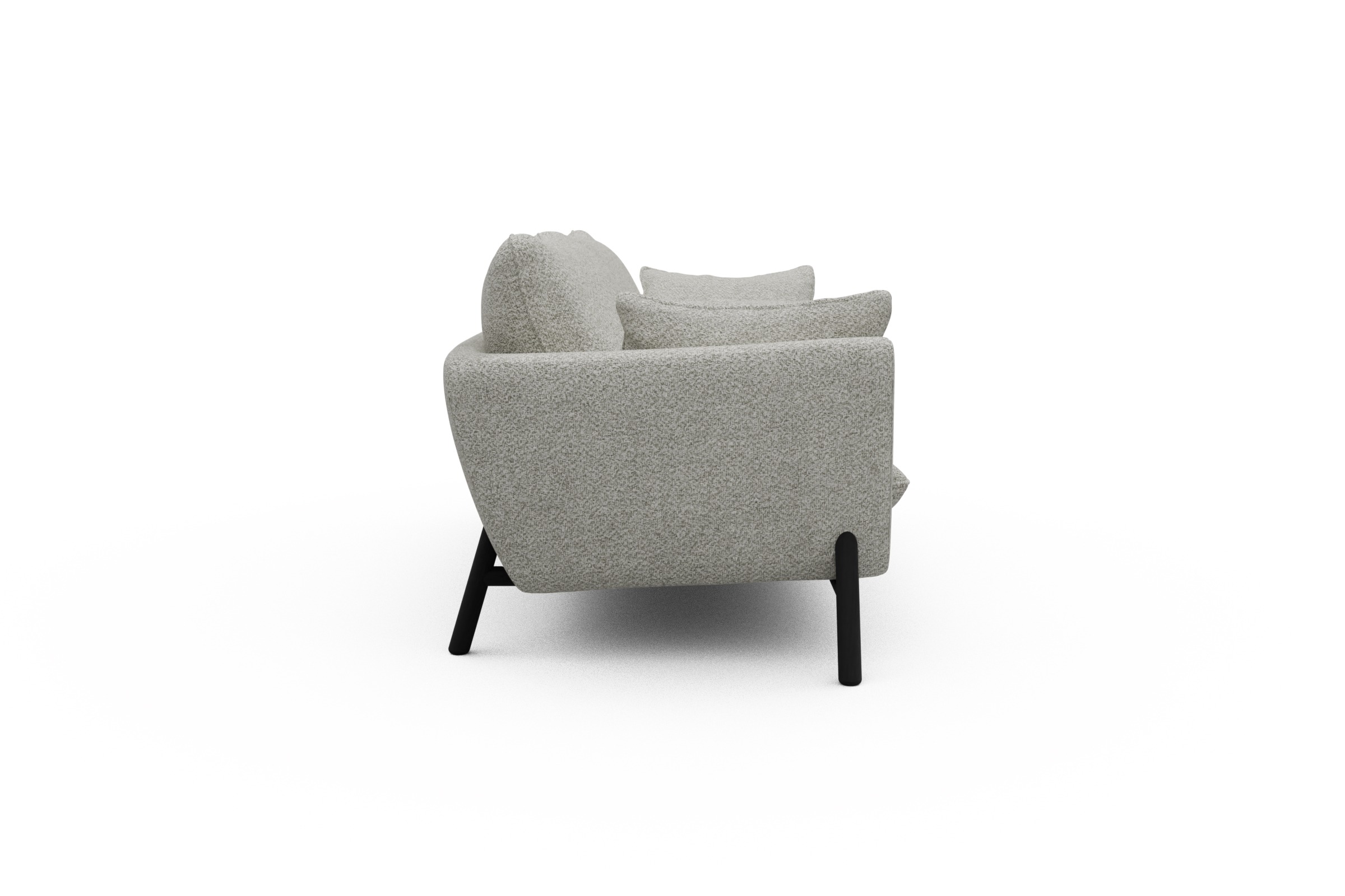 Sofa Emil 3-Sitzer Beinfarbe Eiche Schwarz Vanora-Warm-Sand