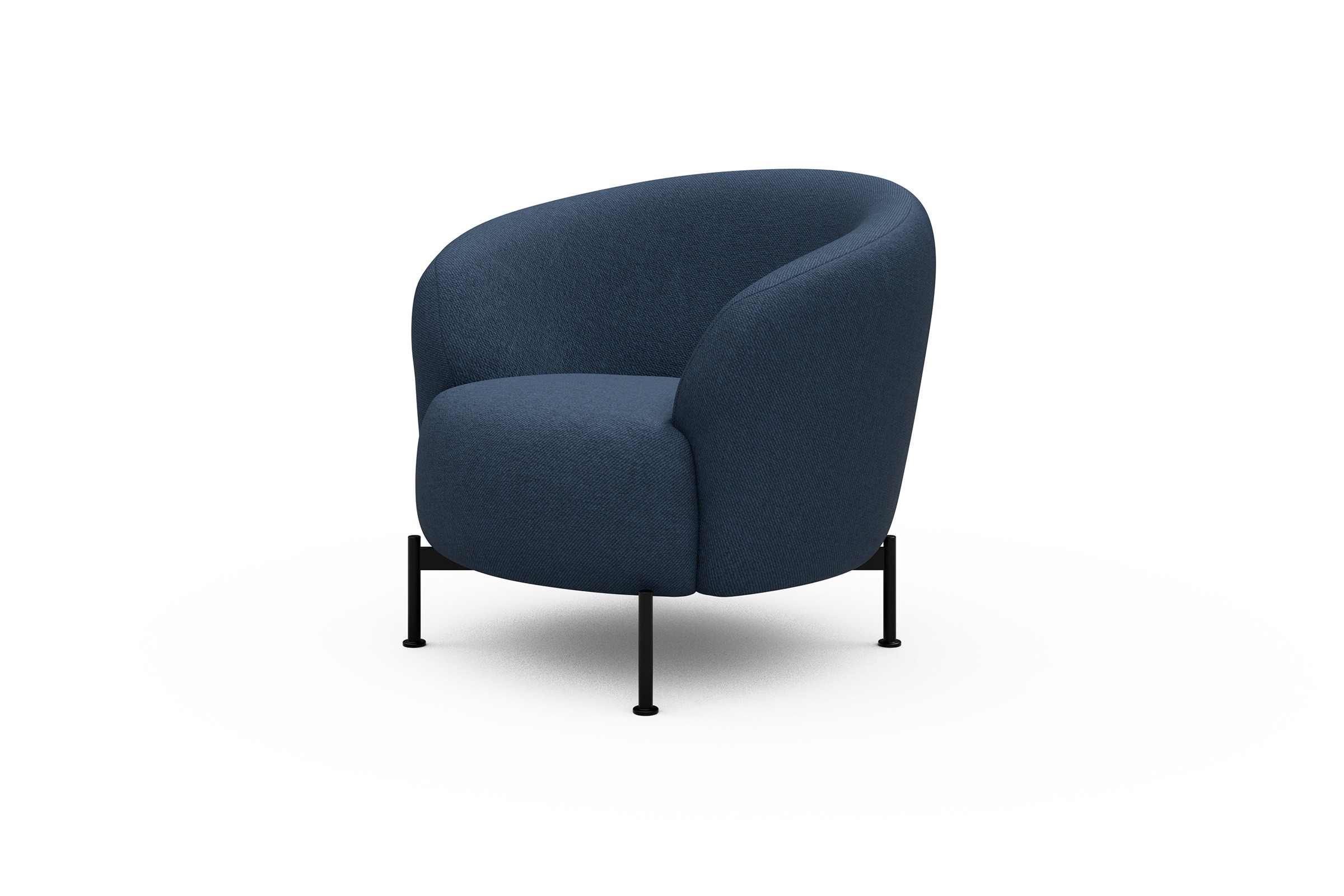 Sessel Ronda X-Metallgestell Schwarz Weda-Blue