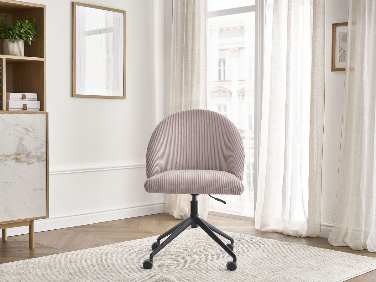 Bobochic Lalie Bürostuhl Cordsamt Rosa
