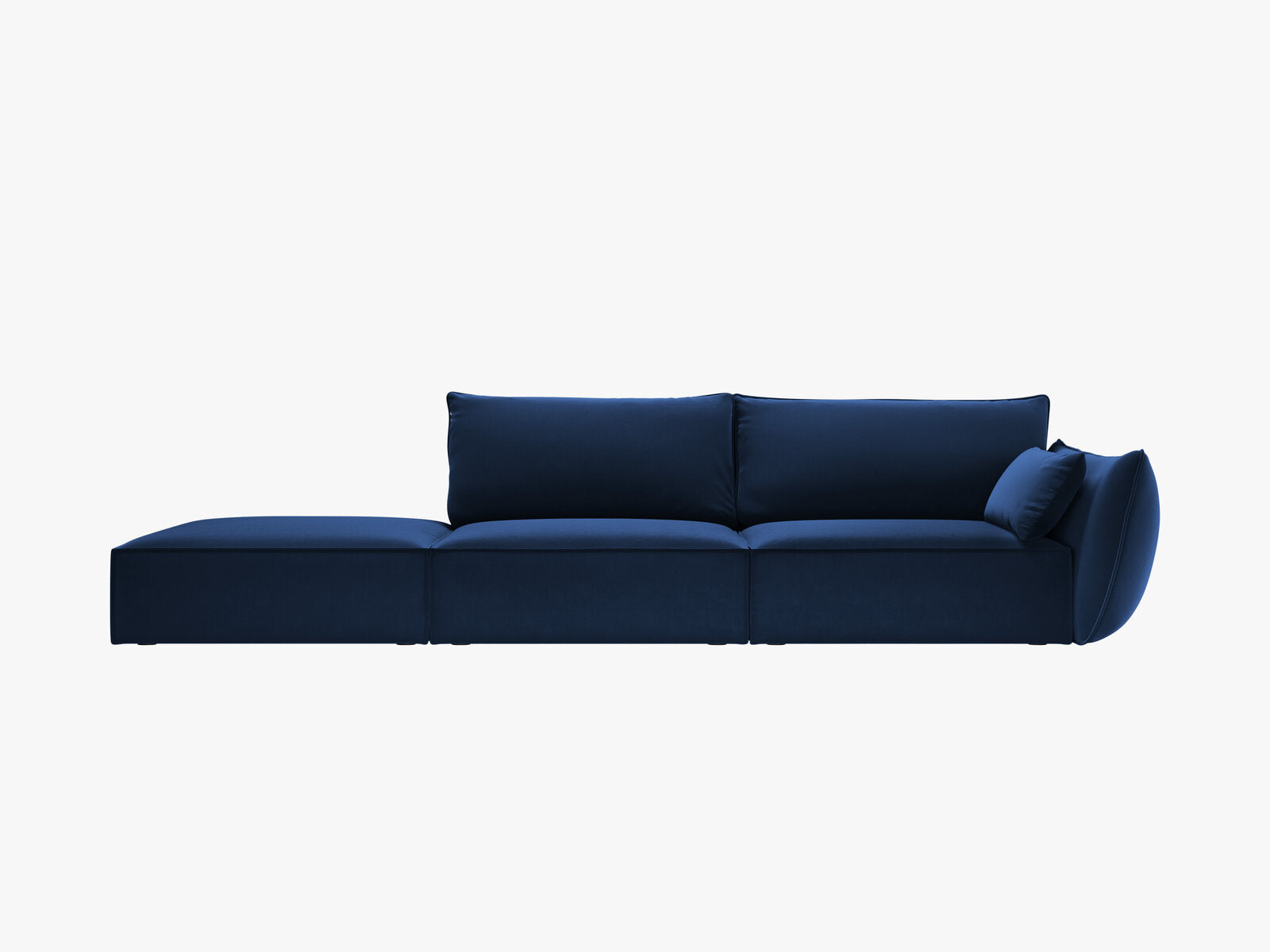 Micadoni Sofa Kaelle 4-Sitzer Links Samt Bluvel Königsblau