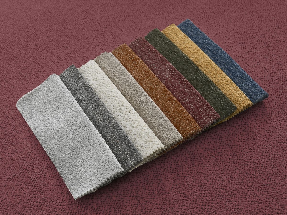Bobochic Atilla Ecksofa mit Schlaffunktion und Bettkasten Melange-Stoff Rot Ecke links