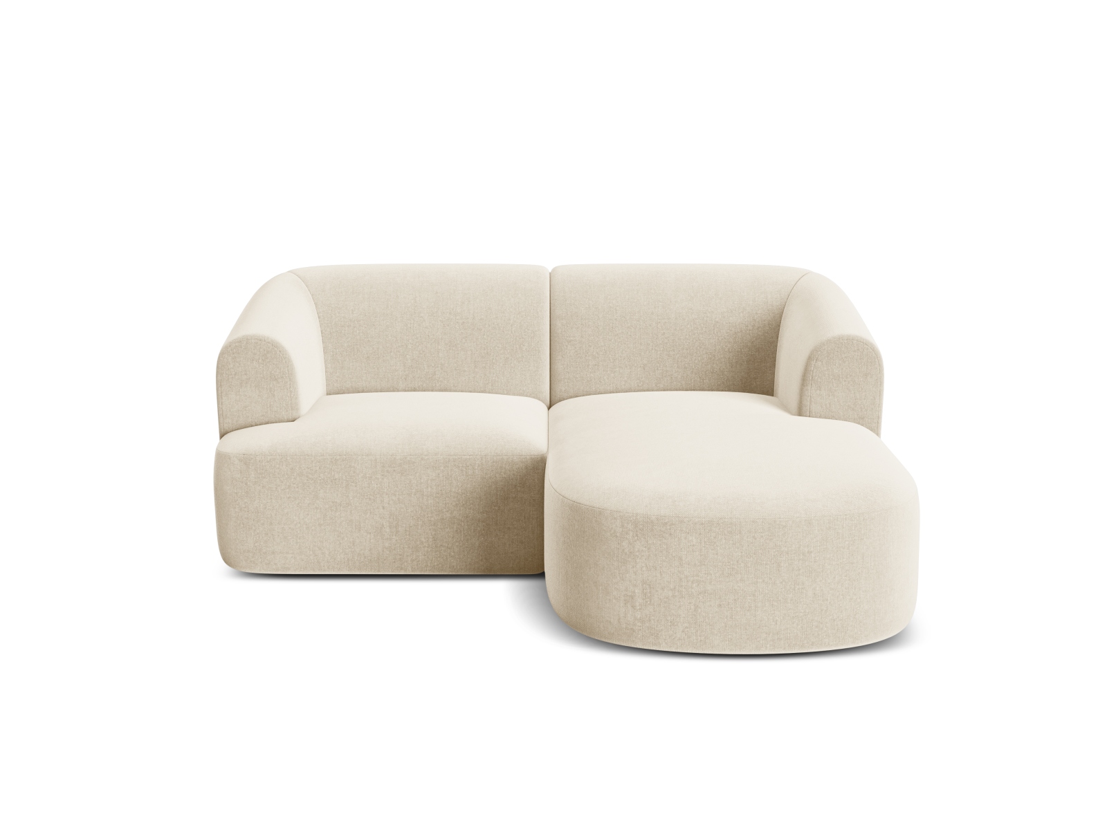 Cosmopolitan Design Ecksofa Campi 3-Sitzer Samt Vogue Helles Beige Rechts