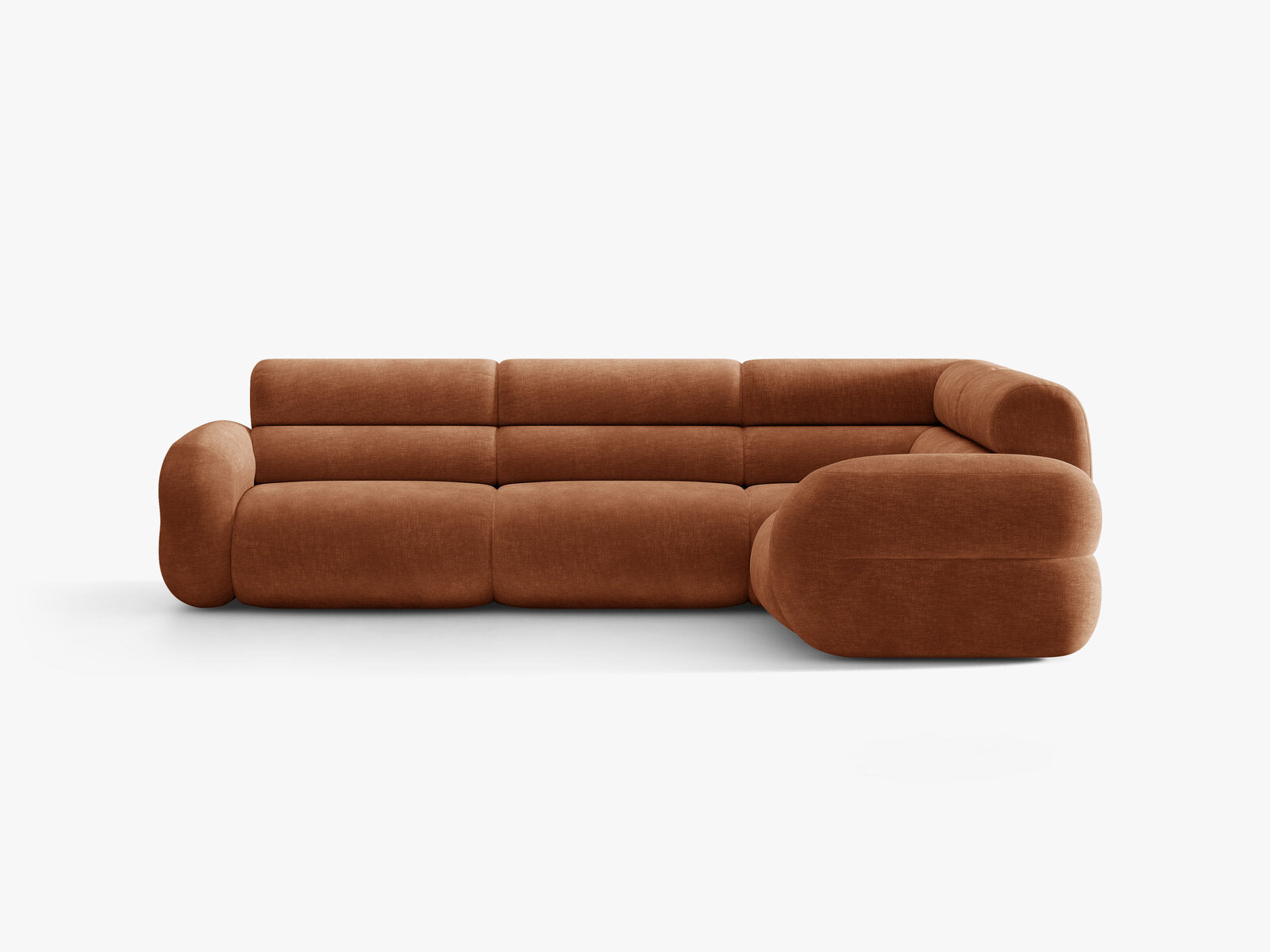 Micadoni Neo Ecksofa 5-Sitzer Links Chenille Golden Terrakotta