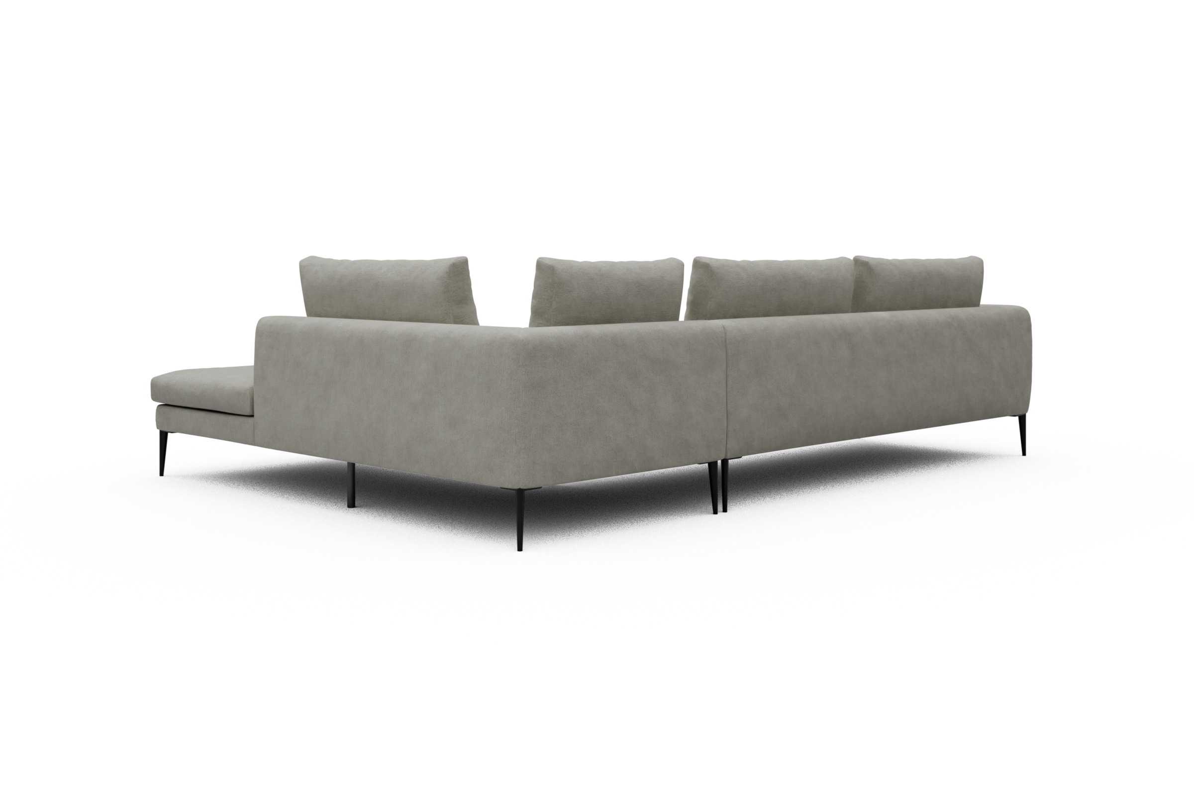 Ecksofa Paul Relax-Ecke links mit 3-Sitzer Carreno-Moon-Stone-White