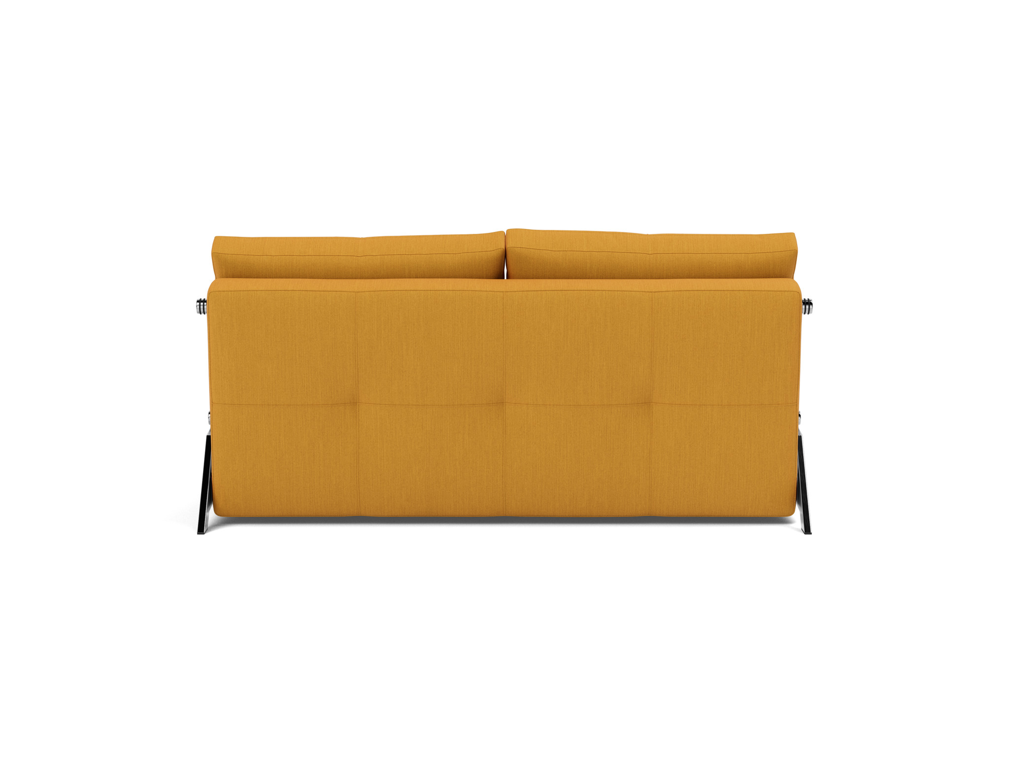 Schlafsofa Cubed 160 Flachgewebe Elegance 507-Burned-Curry Beine Chrom