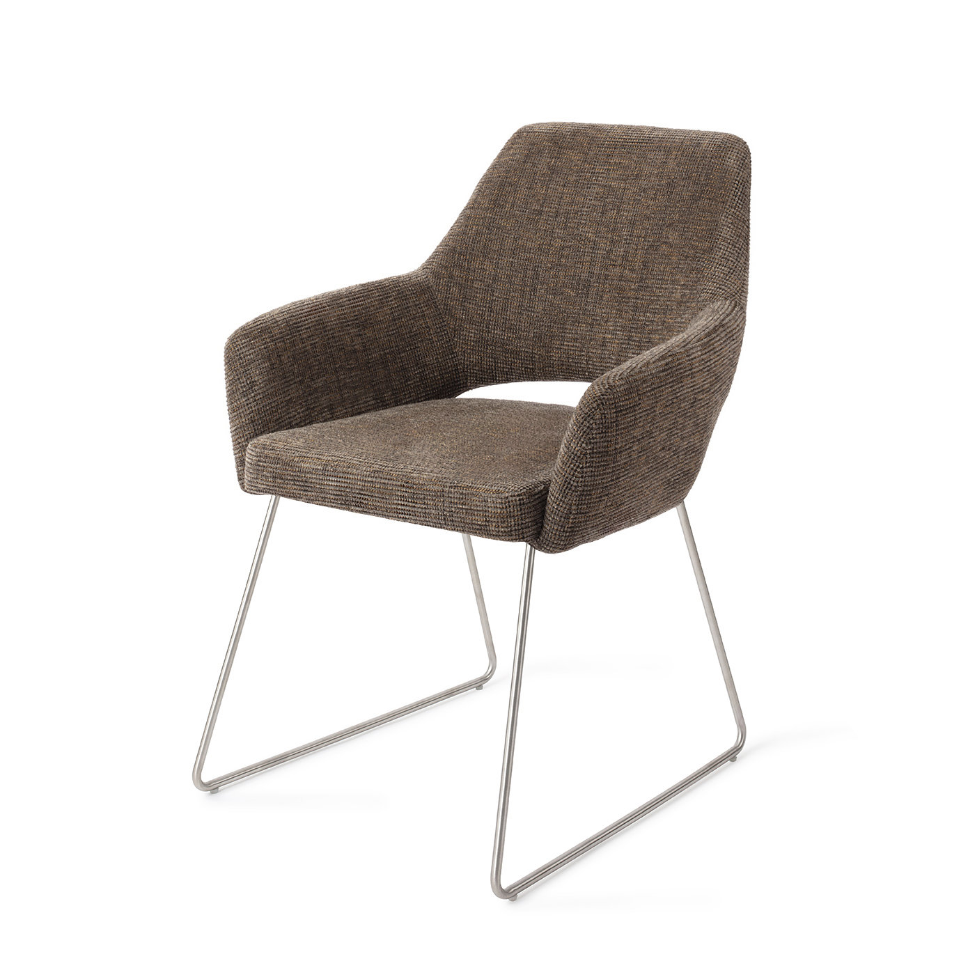 Jesper Home Esszimmerstuhl Yanai Checked Chestnut Slide Stahl