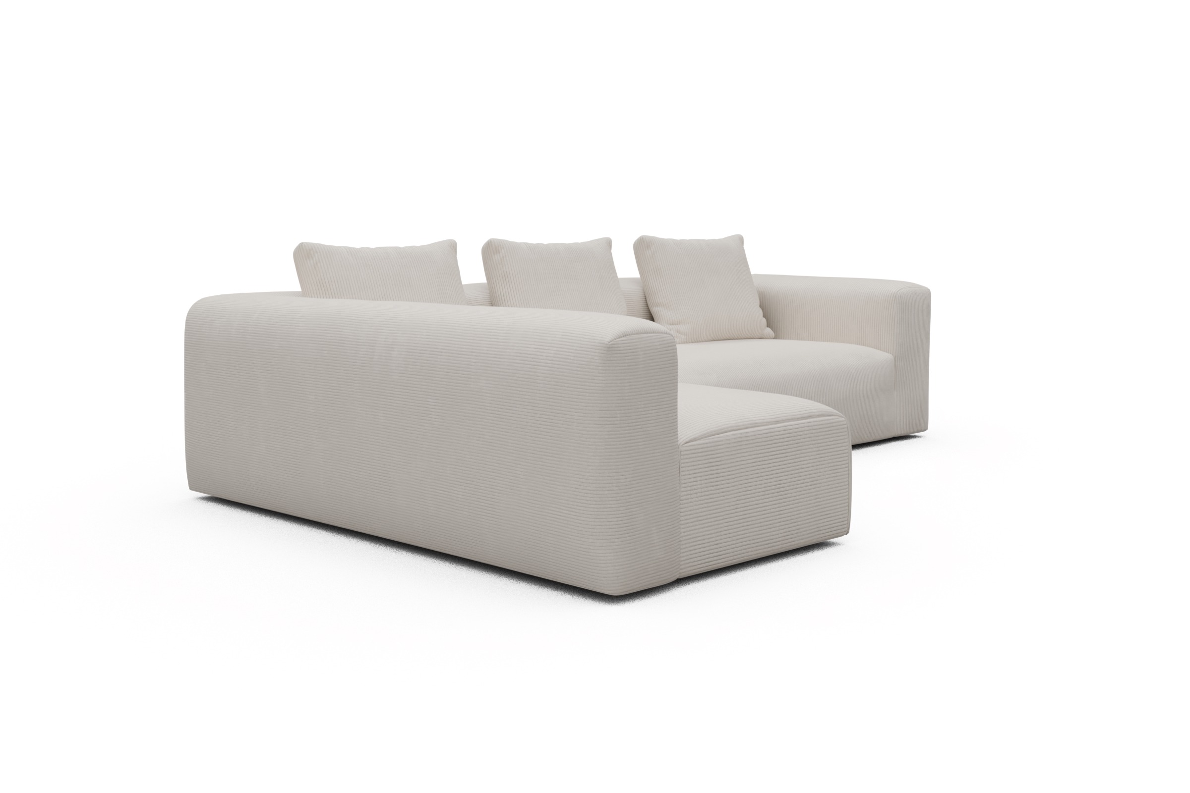 Ecksofa Fred 2x 2,5-Sitzer links offen Corduroy Ivory Skandi Home moebelfaktor