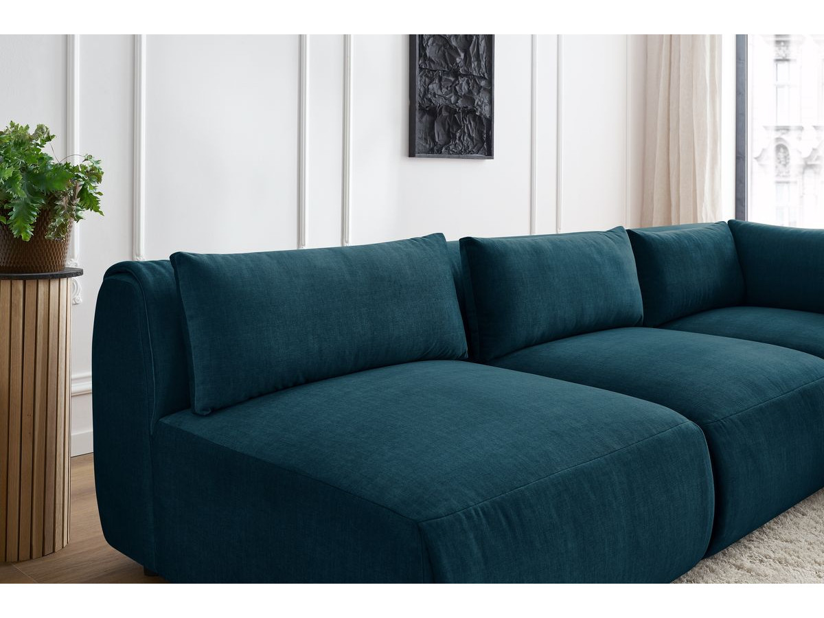 Bobochic Jeanne Ecksofa 299 × 299 cm Samt Dunkelblau