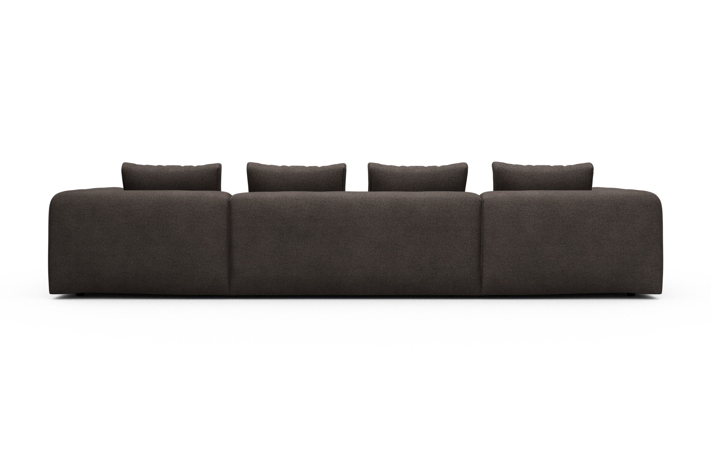 Wohnlandschaft Fred mit 2-Sitzer und Chaiselongue beidseitig Boucle-Taupe