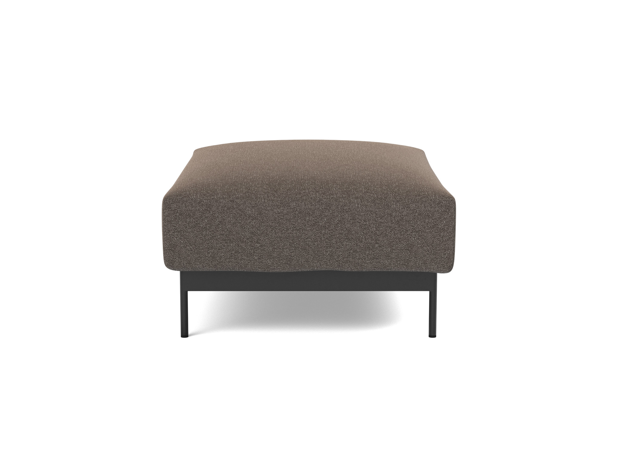 Hocker Malloy Boucle Skandi 530-Taupe Beine Schwarzes Metall