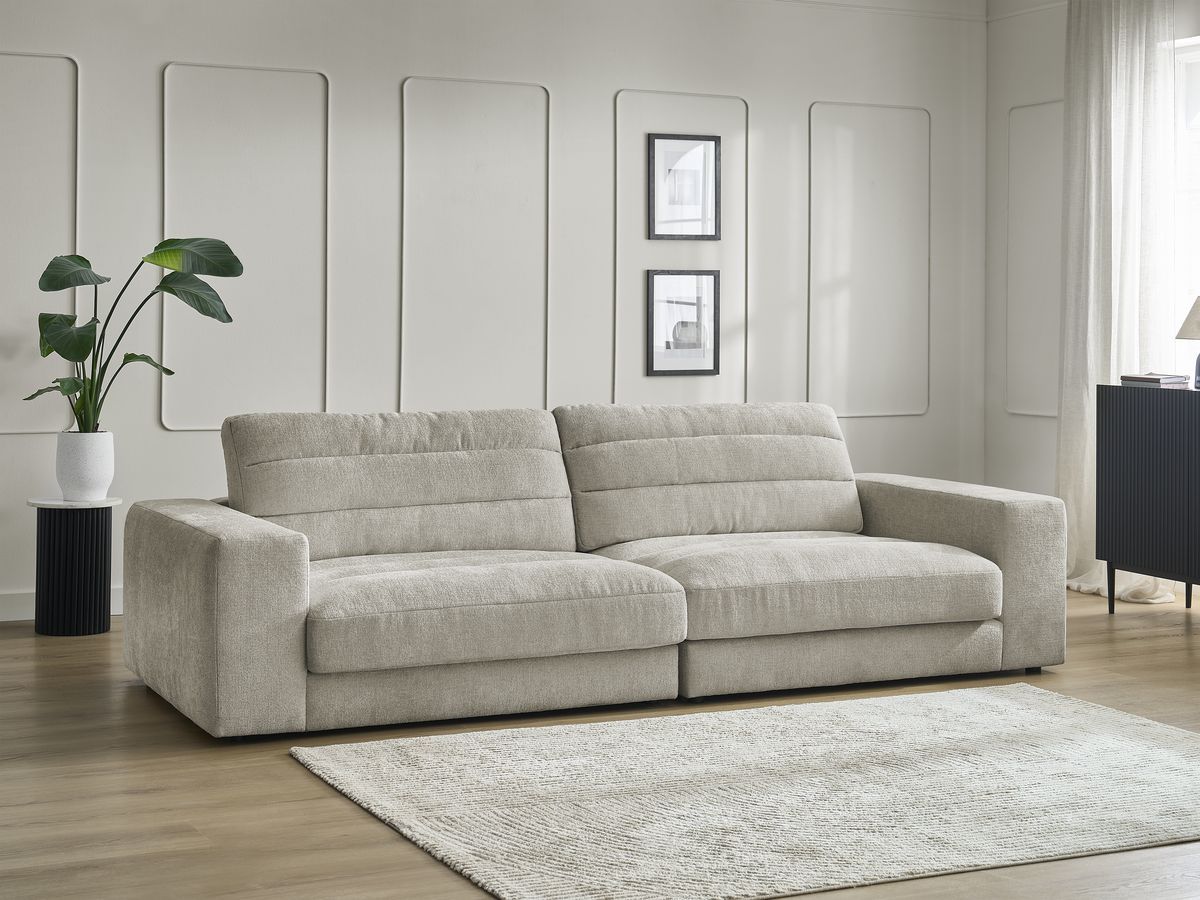 Bobochic Sierra Sofa 3-Sitzer Strukturstoff Taupe