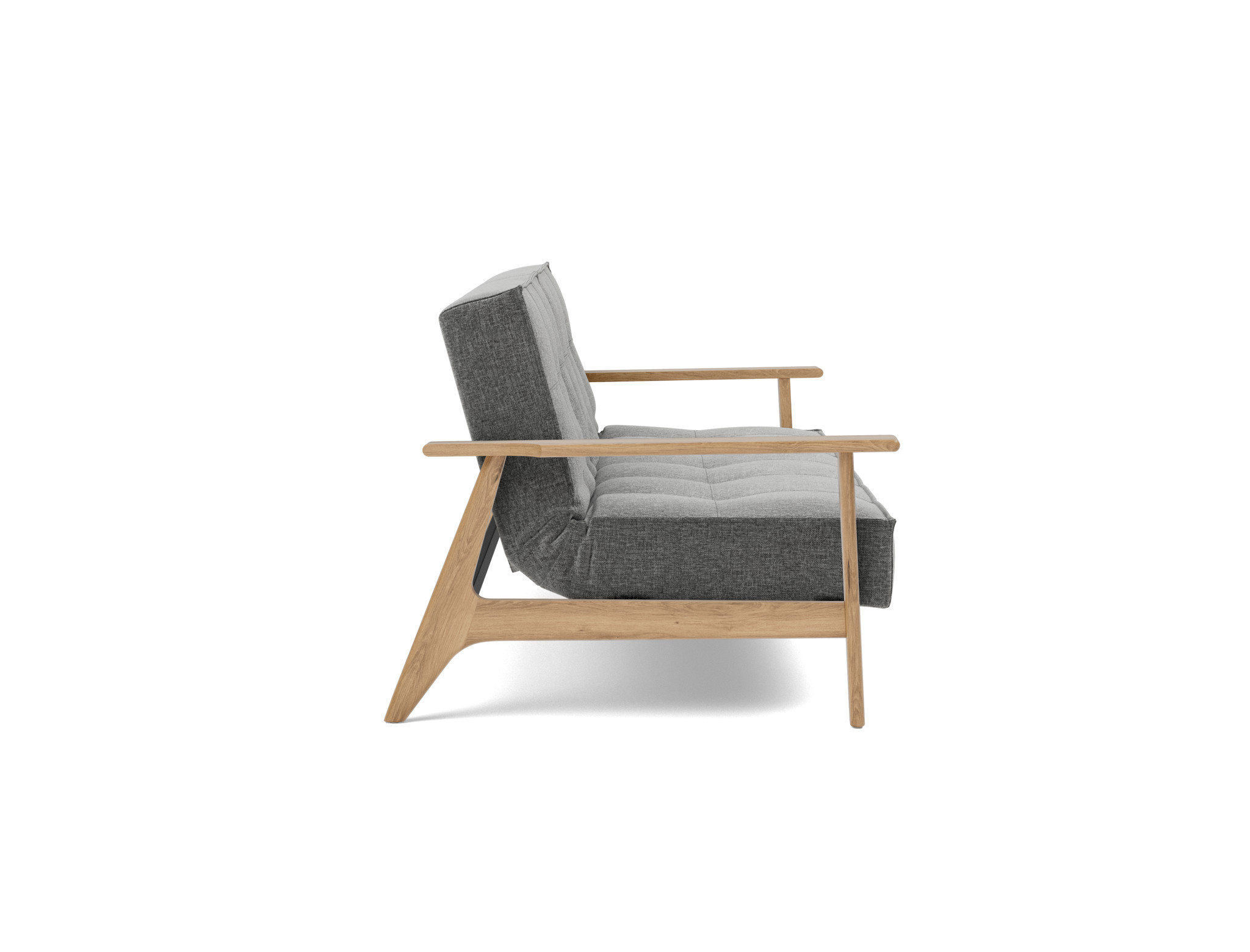 Schlafsofa Splitback Frej Strukturierter Stoff Twist 563-Charcoal