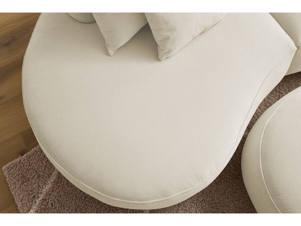 Bobochic Saint-germain Sofa 5-Sitzer mit Pouf Strukturstoff Beige