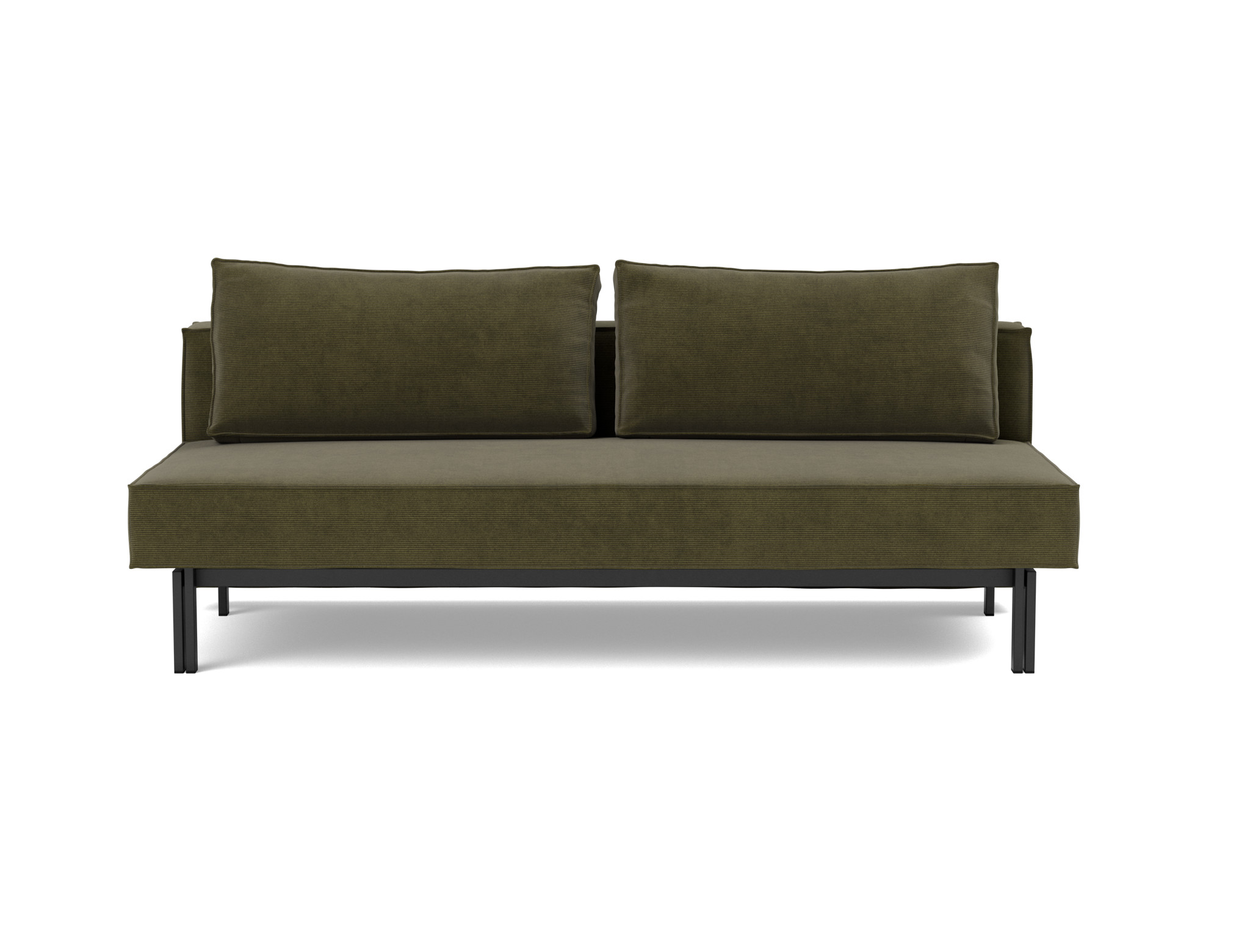 Schlafsofa Sly Kord Cordufine 316-Pine-Green Beine Schwarzes Metall