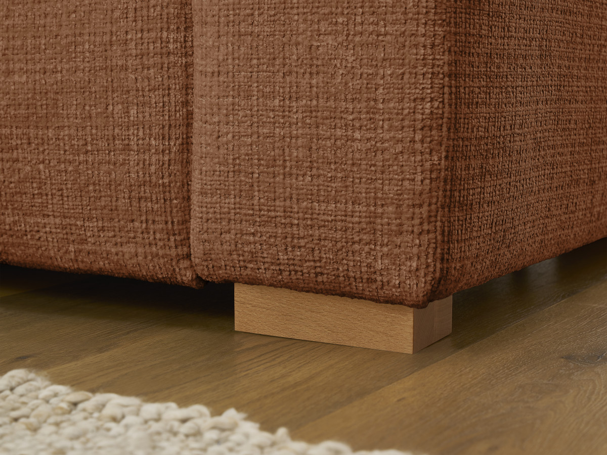 Bobochic Augustin Ecksofa mit Schlaffunktion und Bettkasten Strukturstoff Orange, Liegefläche 160 × 200 cm