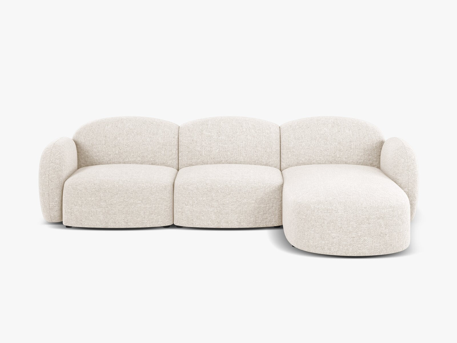 Micadoni Ecksofa Blair 4-Sitzer Rechts Chenille Eden Helles Beige