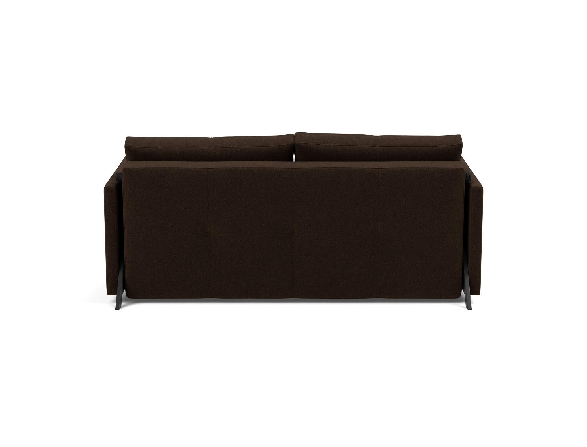 Schlafsofa Cubed mit Armlehnen 160 Strukturierter Stoff Taura 358-Chocco