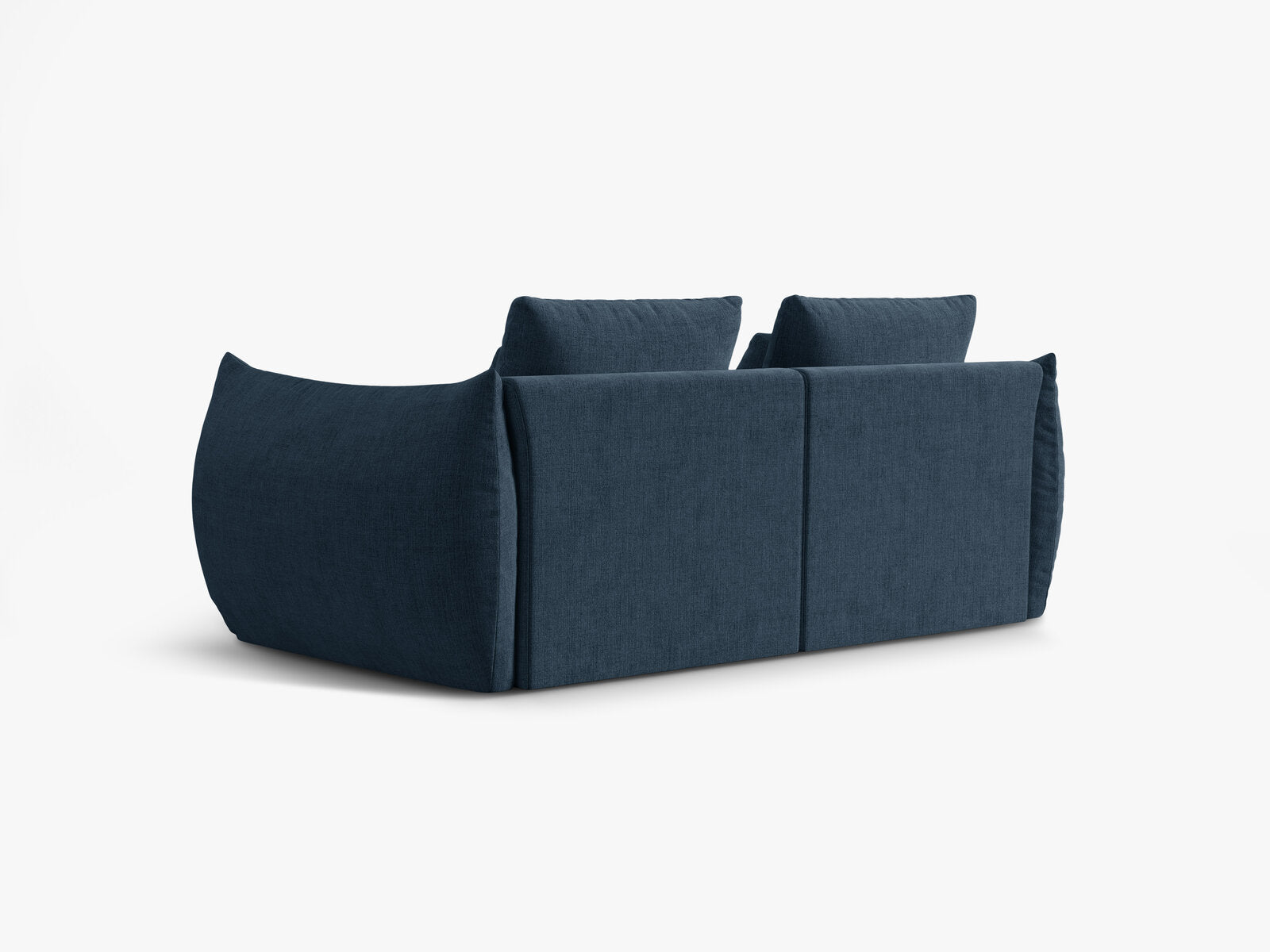 Micadoni Sofa Bloom 3-Sitzer Strukturierter Stoff Wind Marineblau