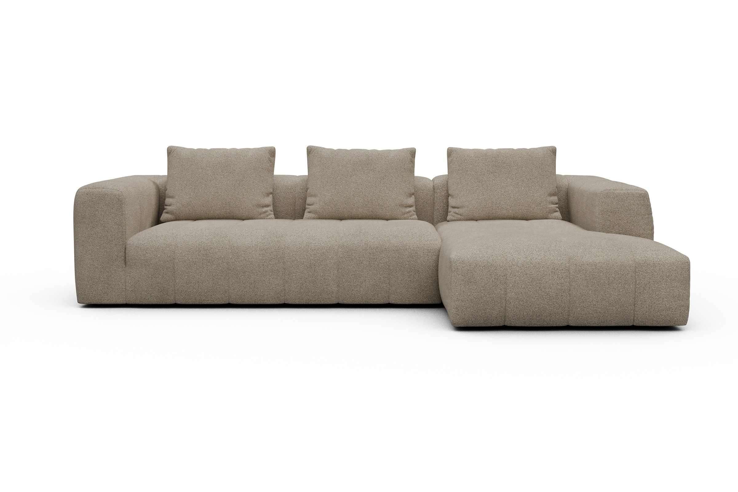 Ecksofa Hugo 2,5-Sitzer Armlehne links mit Chaiselongue Boucle-Belge