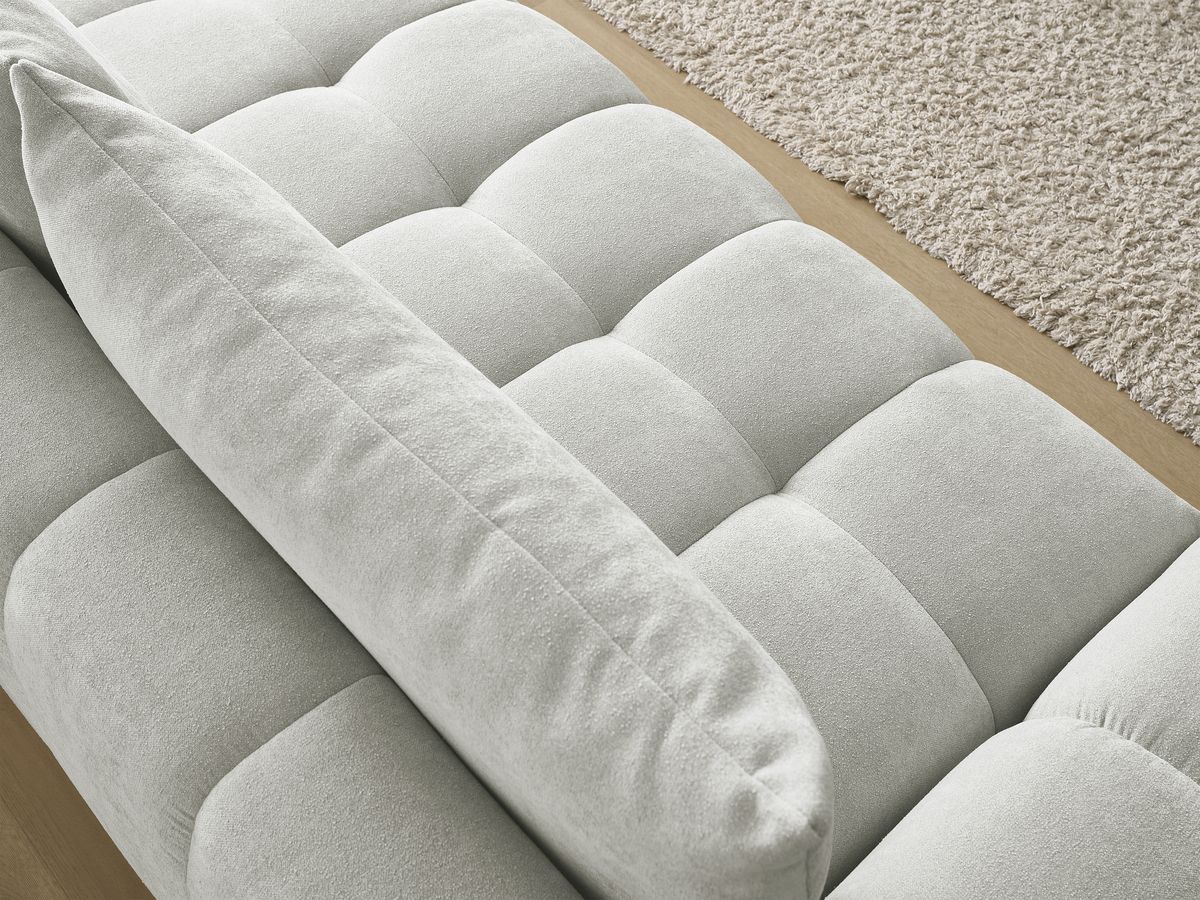 Bobochic Everest Sofa 3-Sitzer, 2 Kissen Strukturstoff Hellgrau