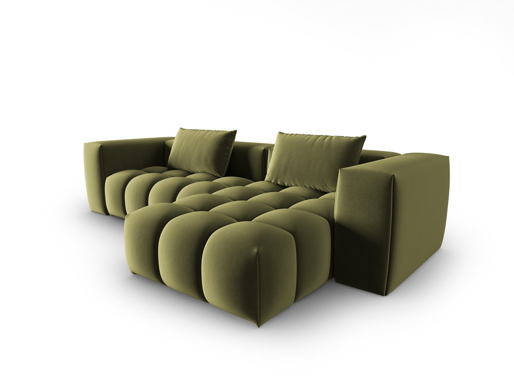 Cosmopolitan Design Ecksofa Verona 3-Sitzer Samt Casino Hellgrün Rechts