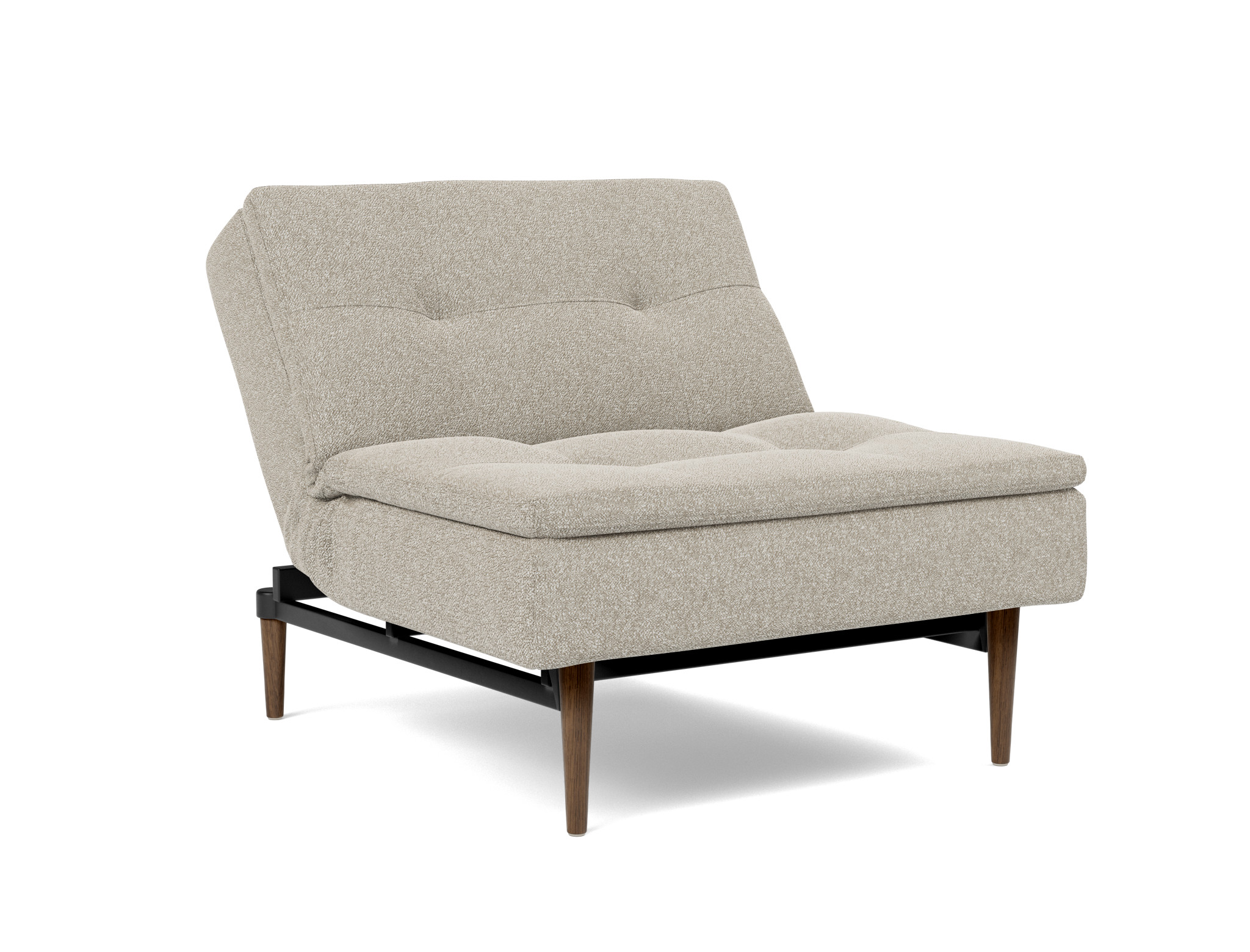 Sessel Dublexo Boucle Skandi 539-Beige Beine Styletto Eiche dunkel