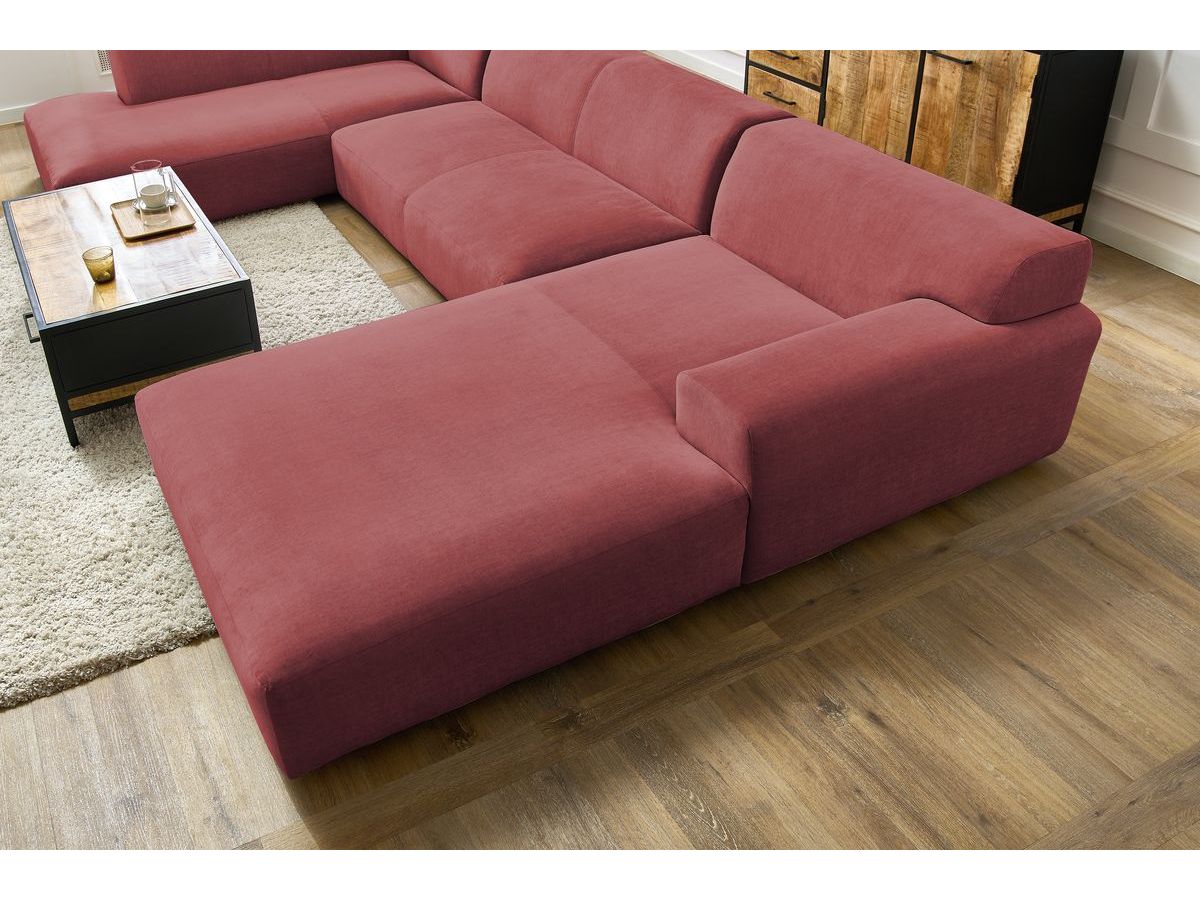 Bobochic Lavena Wohnlandschaft 399 × 220 cm Samt Orange Ecke rechts