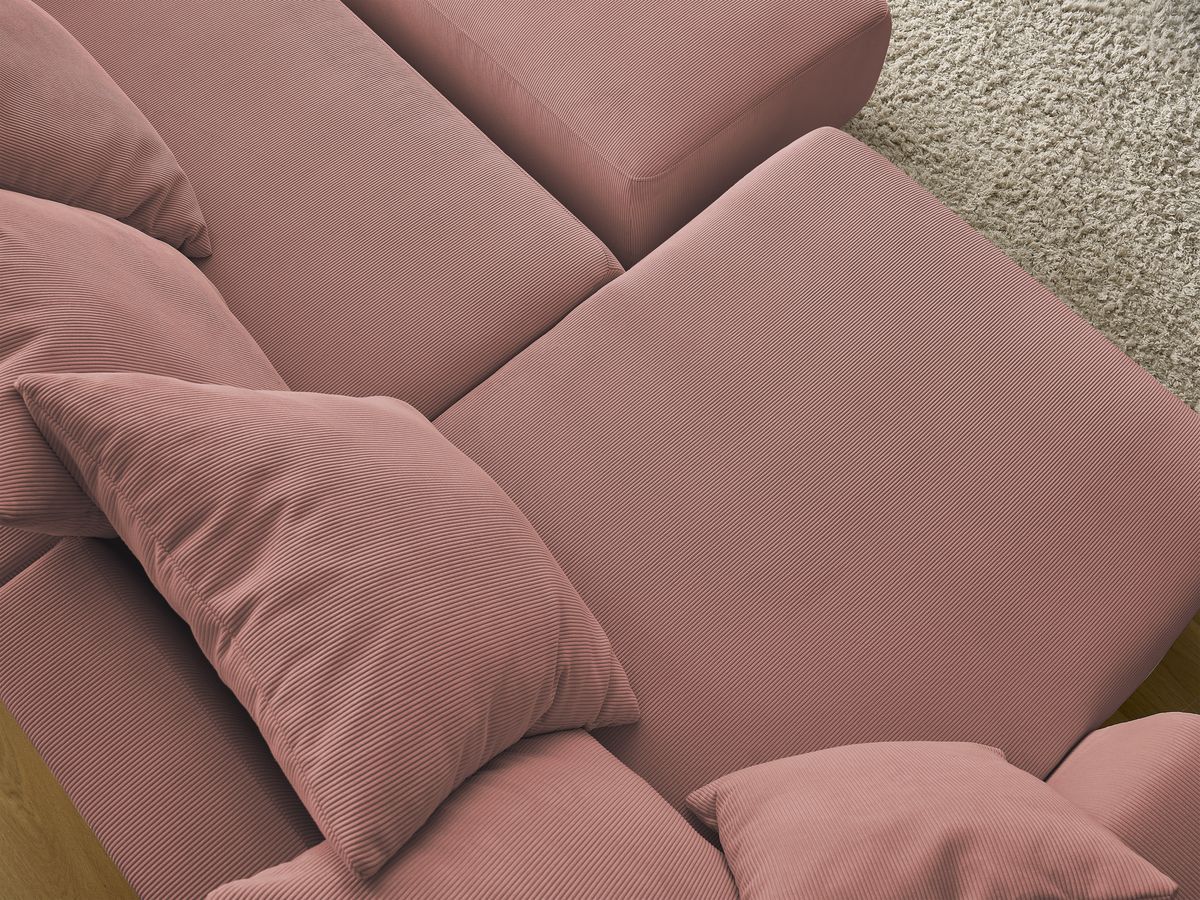 Bobochic Sidonie Wohnlandschaft mit Pouf Cordsamt Rosa