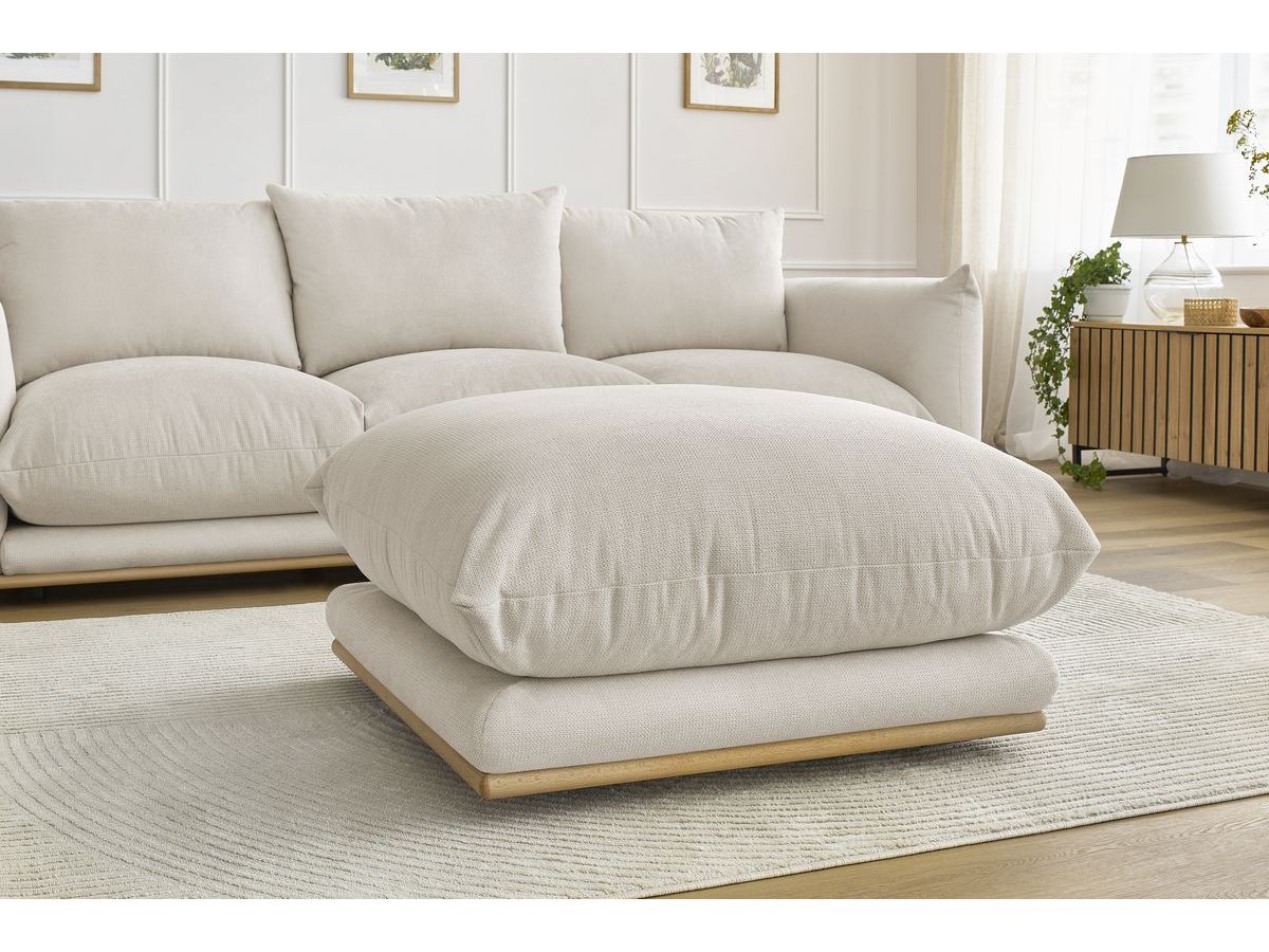 Bobochic Ernest Sofa 4-Sitzer mit Pouf Stoff Beige