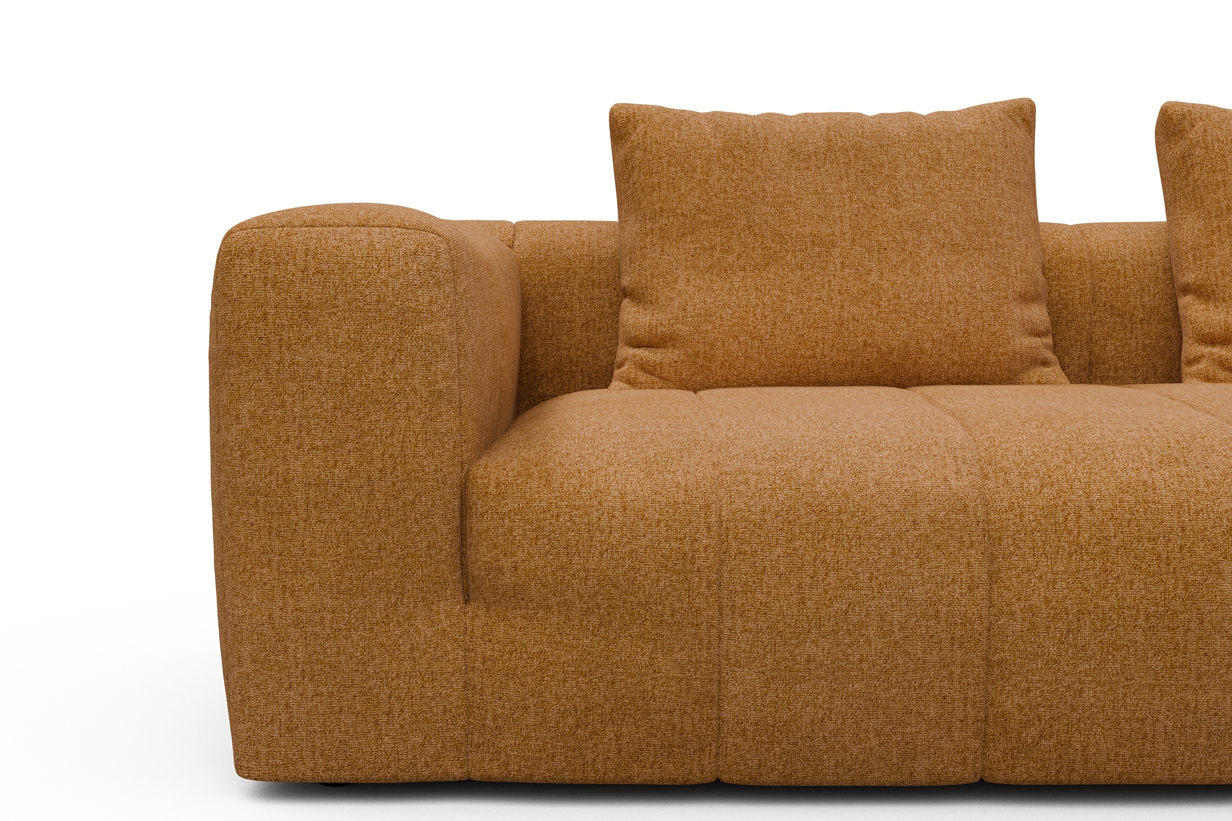 Ecksofa Hugo 2x 2,5-Sitzer Armlehne links Casone-Warm-Yellow