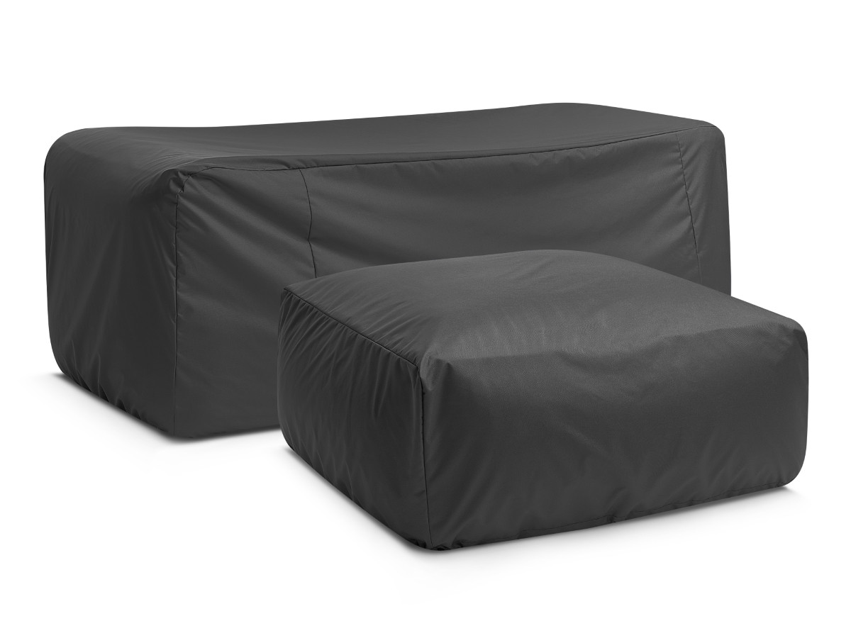 Bobochic Nour Gartensofa 4-Sitzer mit Pouf Stoff Beige