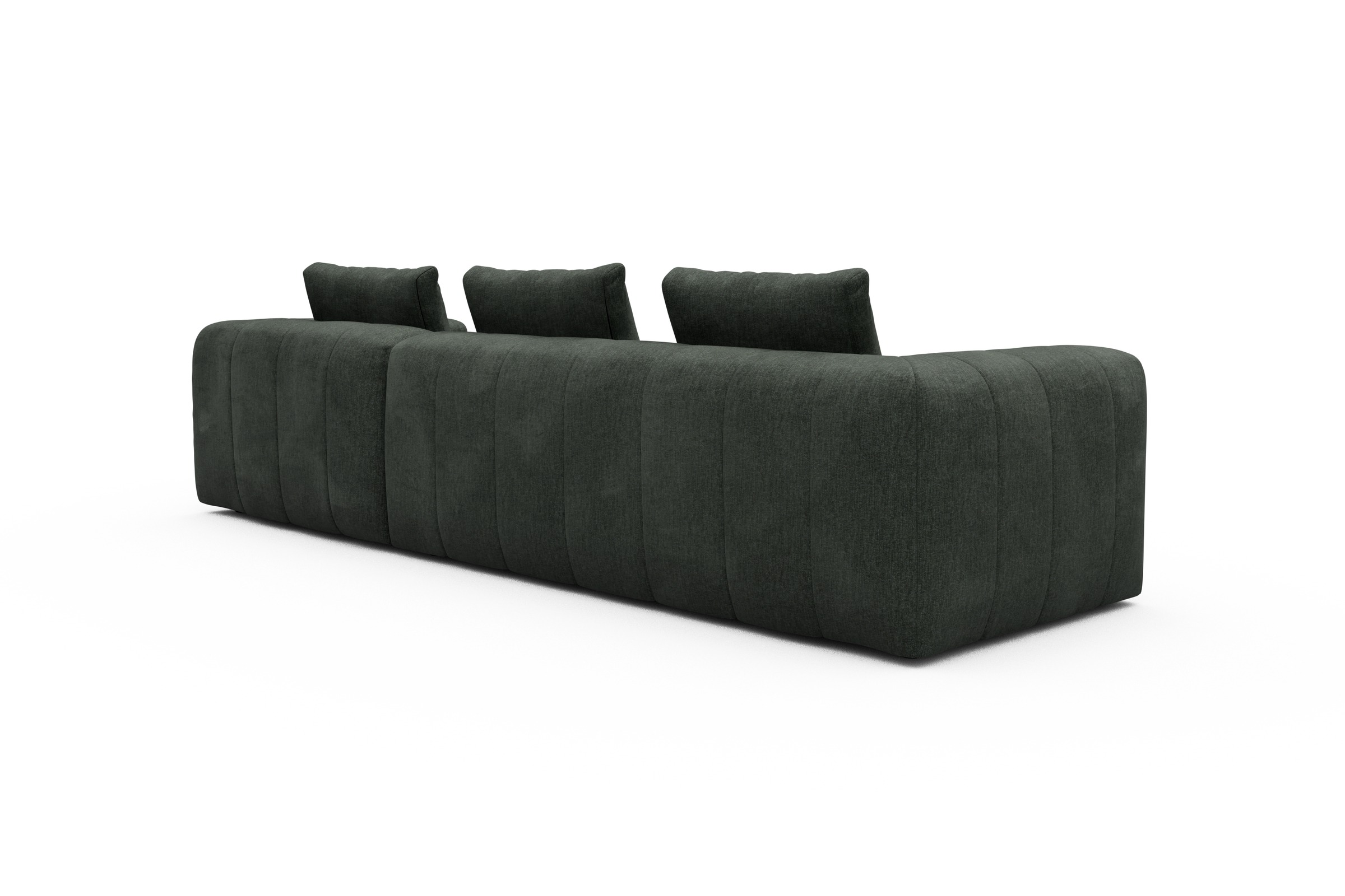 Ecksofa Hugo 2,5-Sitzer Armlehne links mit Chaiselongue Aivi-Pine-Green