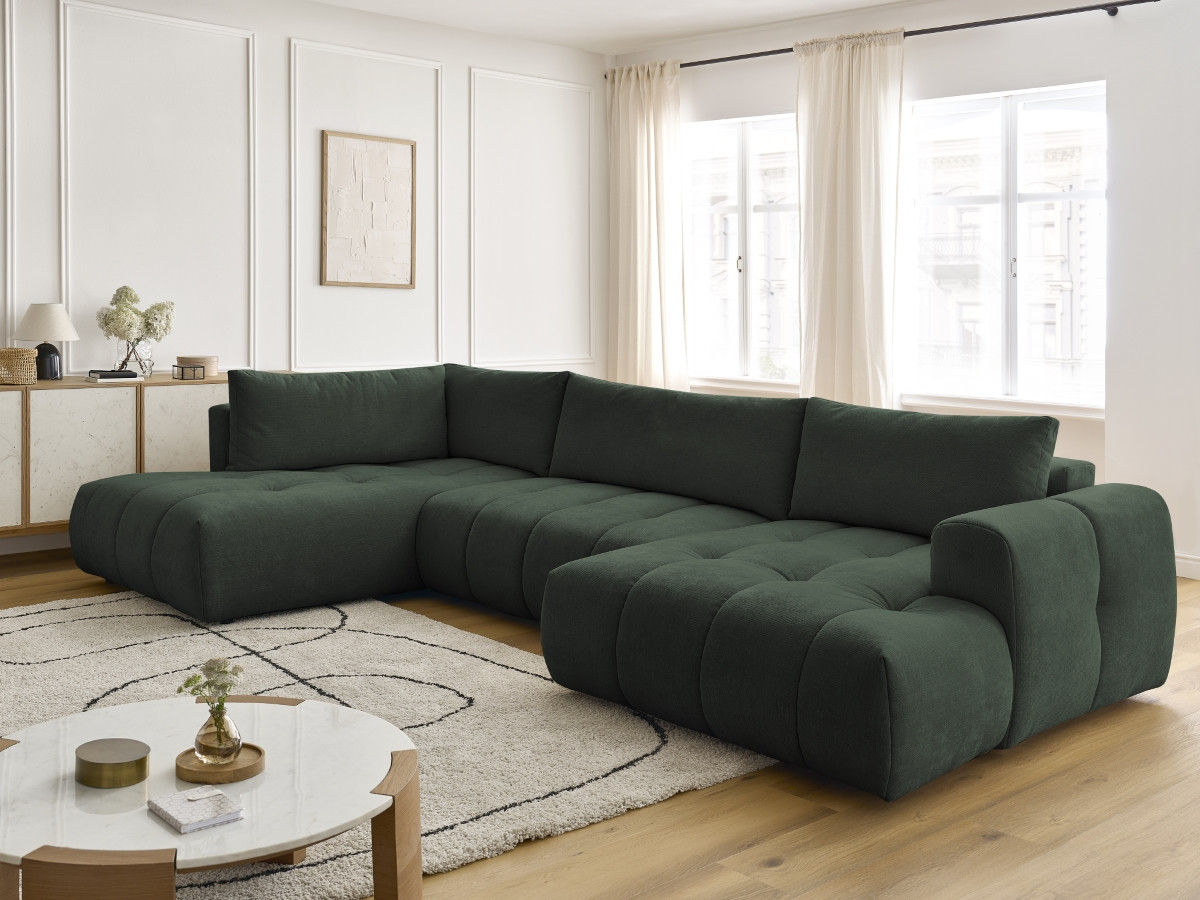 Bobochic Fuji Wohnlandschaft Stoff Grün Ecke rechts