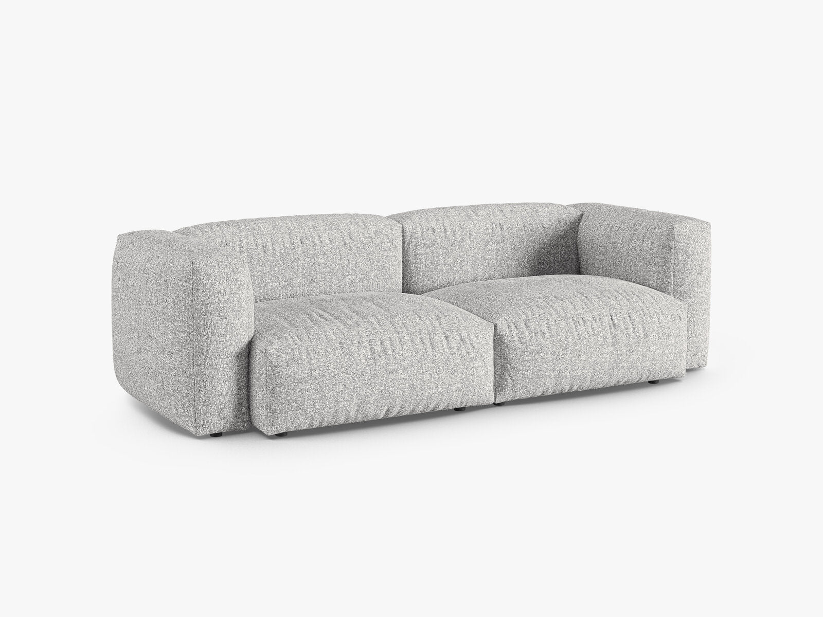 Micadoni Sofa Martina 3-Sitzer 90cm Sitztiefe Boucle Monet Silber