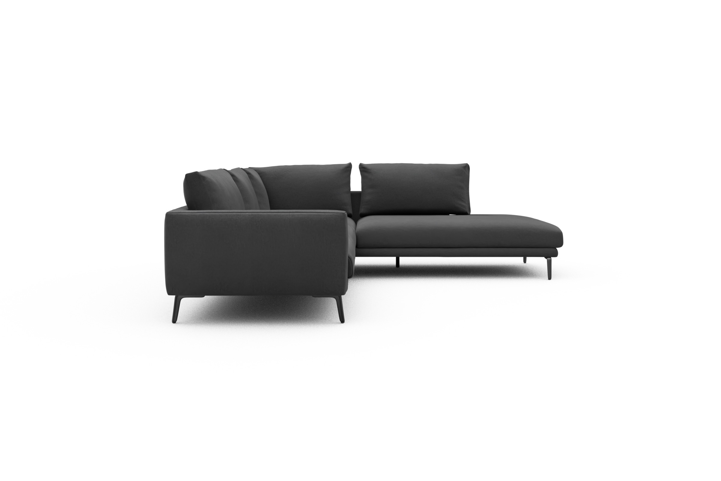 Ecksofa Karl Relax-Ecke rechts mit 2,5-Sitzer Satya-Zinc