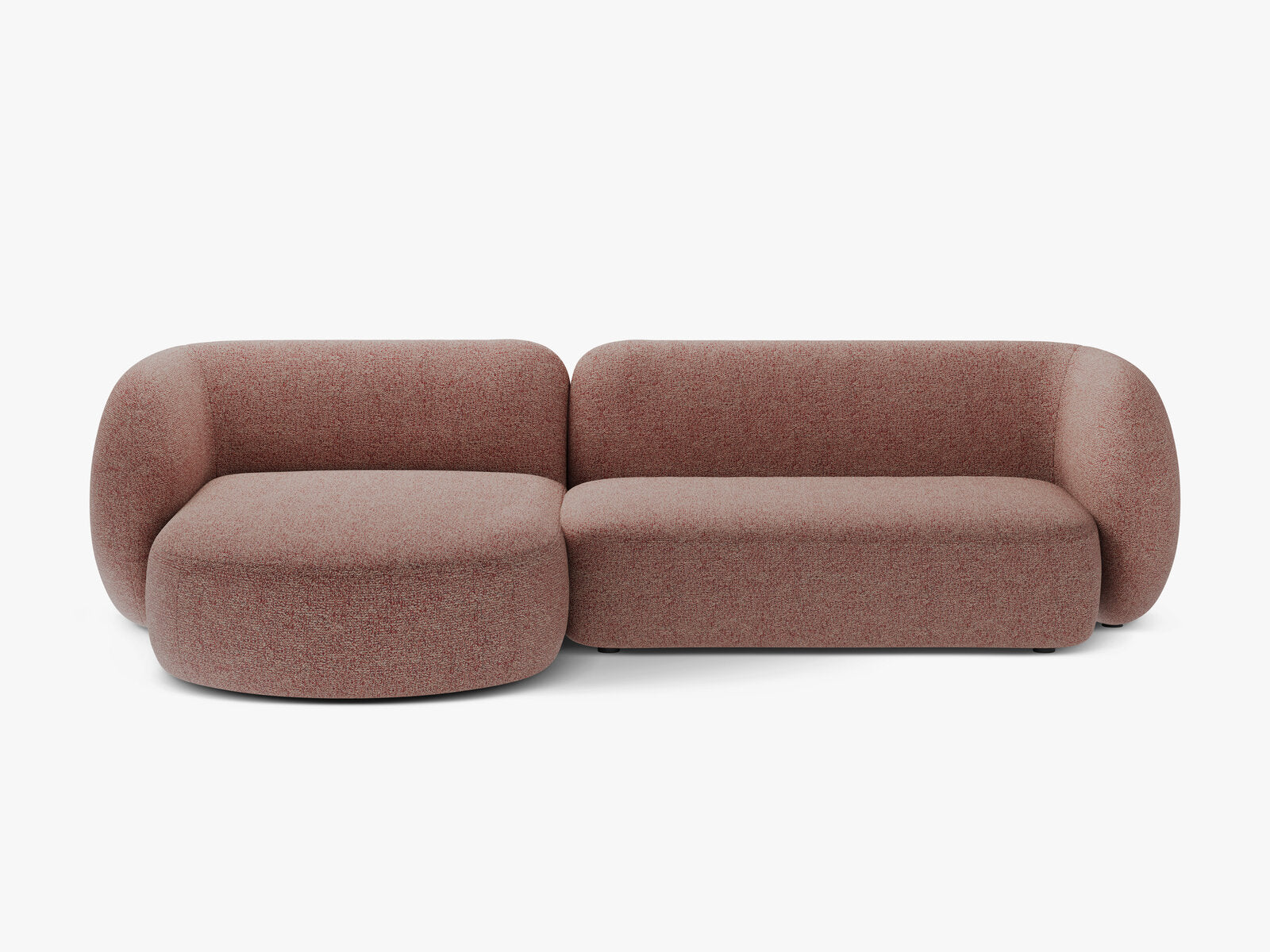 Micadoni Ecksofa Kate 3-Sitzer Links Strukturierter Stoff Puente Rosa Melange
