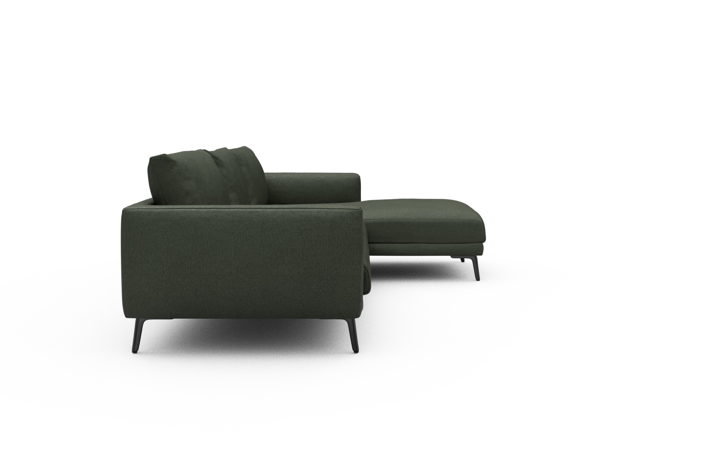 Ecksofa Karl Chaiselongue rechts mit 2,5-Sitzer Denari-Forest-Green