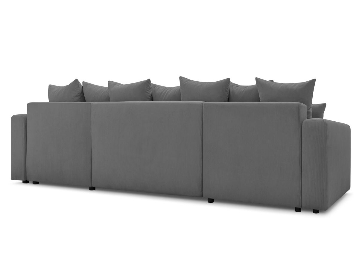 Bobochic Envy Wohnlandschaft mit Pouf Cordsamt Dunkelgrau