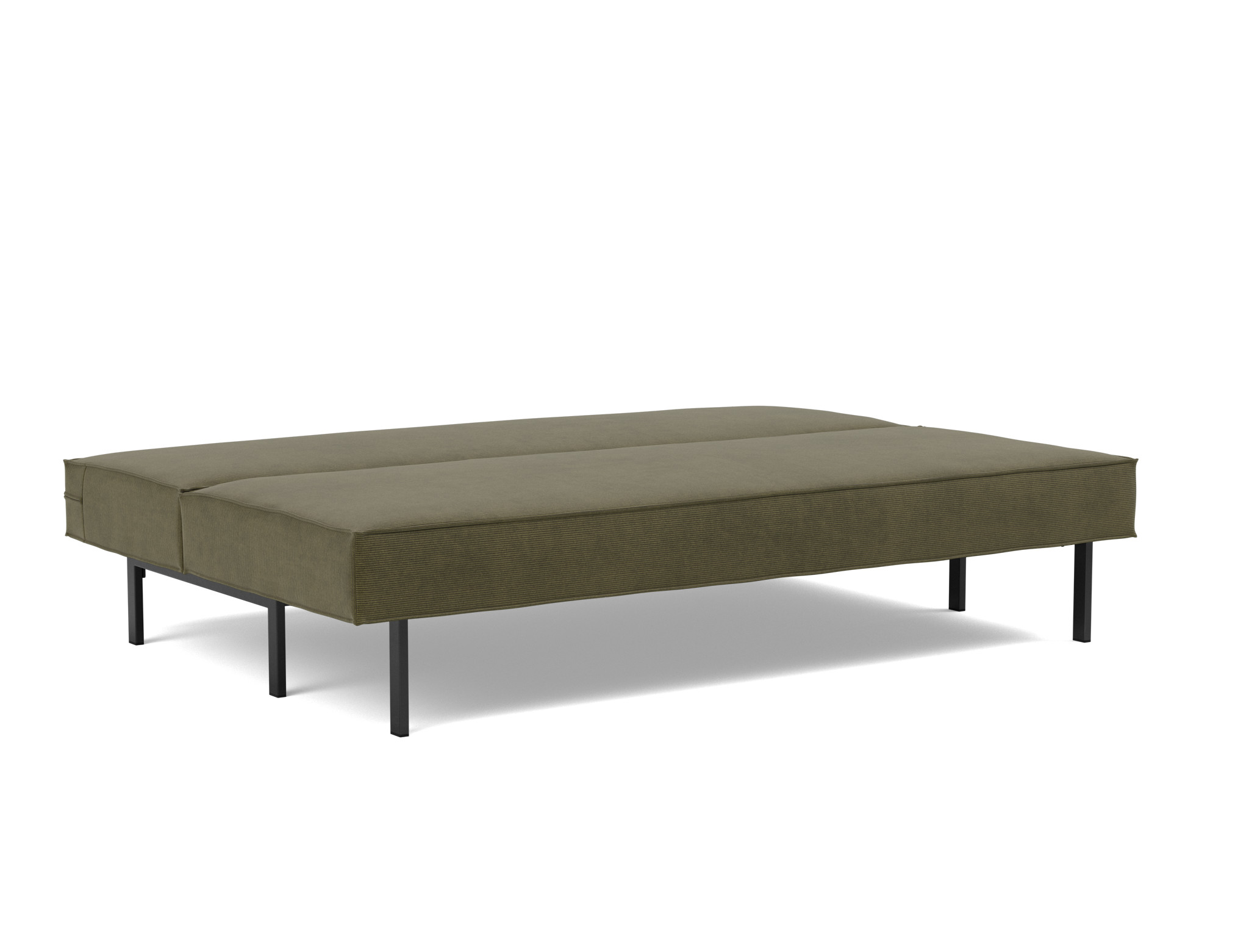 Schlafsofa Sly Kord Cordufine 316-Pine-Green Beine Schwarzes Metall