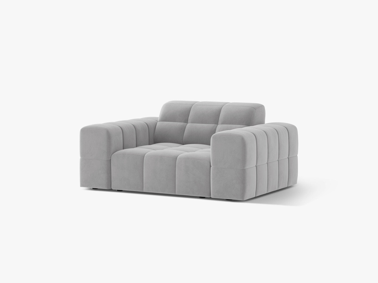 Micadoni Sessel Jennifer 1-Sitzer Samt Bluvel Silber