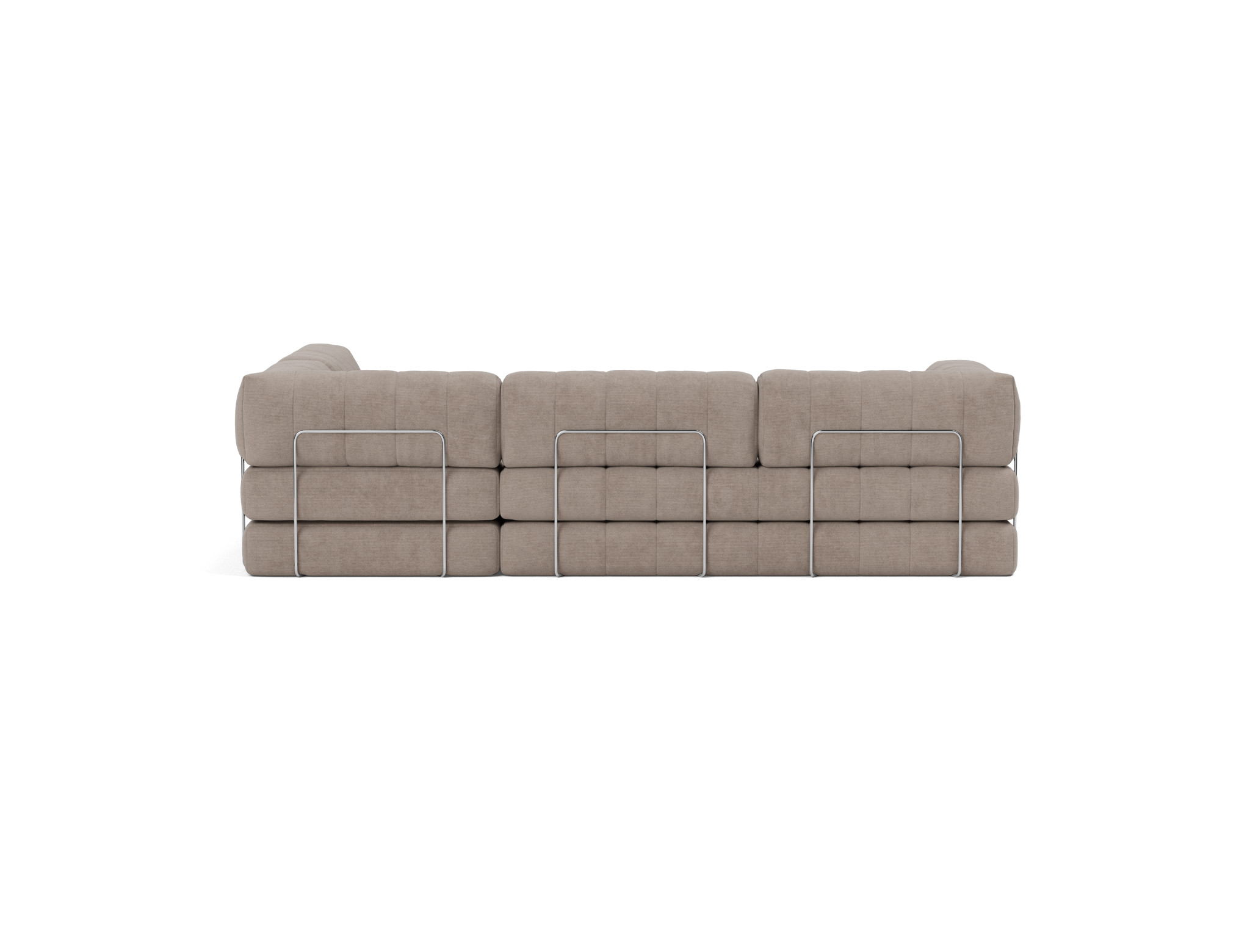 Eck-Schlafsofa CozyPad L-Form mit Armlehne Kord Cordufine 318-Beige